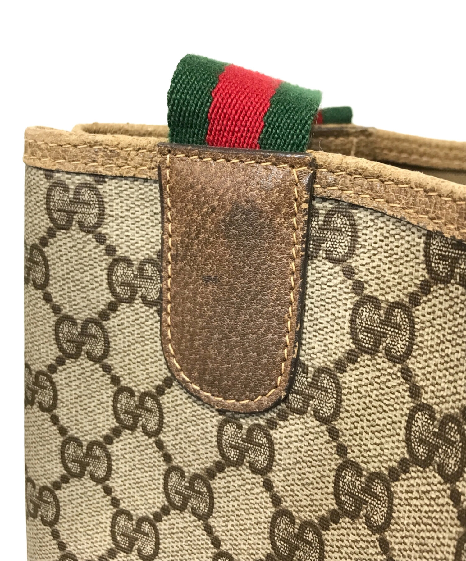 GUCCI (グッチ) オールドグッチ シェリーライン トート バッグ ベージュ