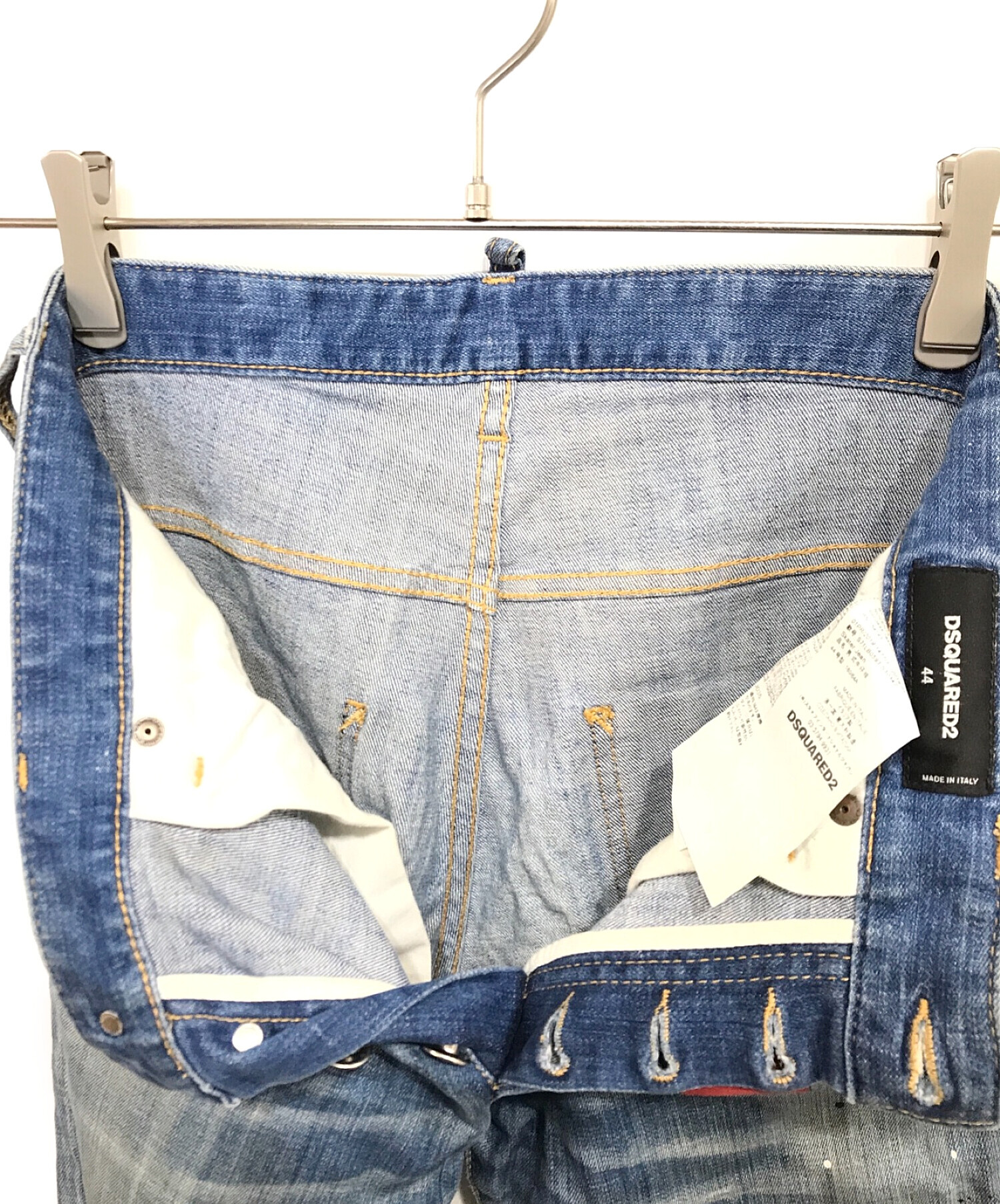 中古】ディースクエアード DSQUARED2 SKATER JEAN スケーター ダメージ ブリーチ加工 テーパード ストレッチ デニムパンツ 44(