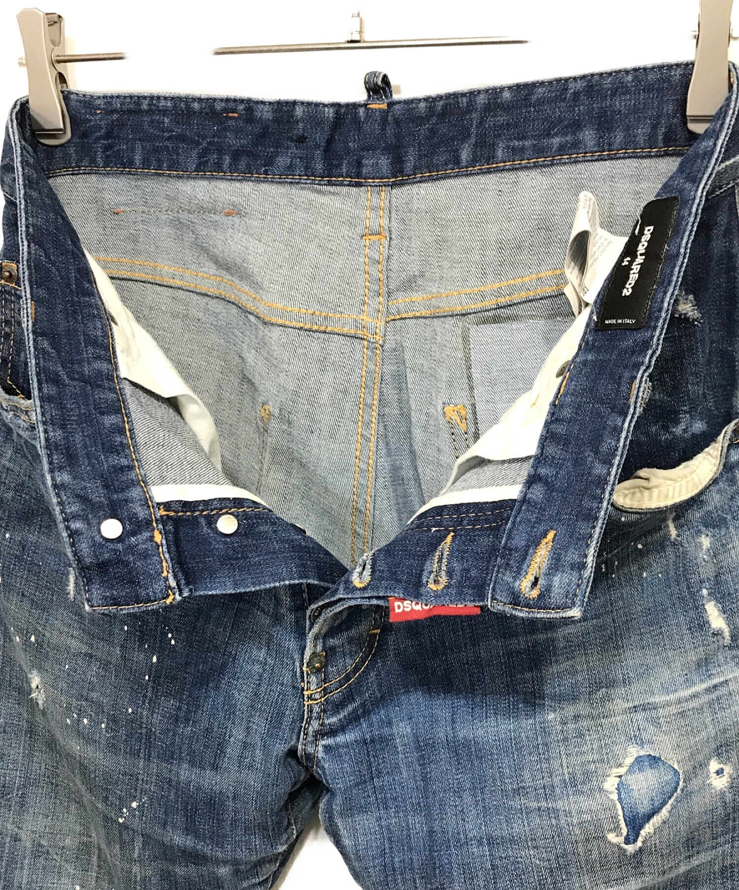 DSQUARED2 (ディースクエアード) CLASSIC KENNY スリムフィット ヴィンテージ加工デニムパンツ ブルー サイズ:44