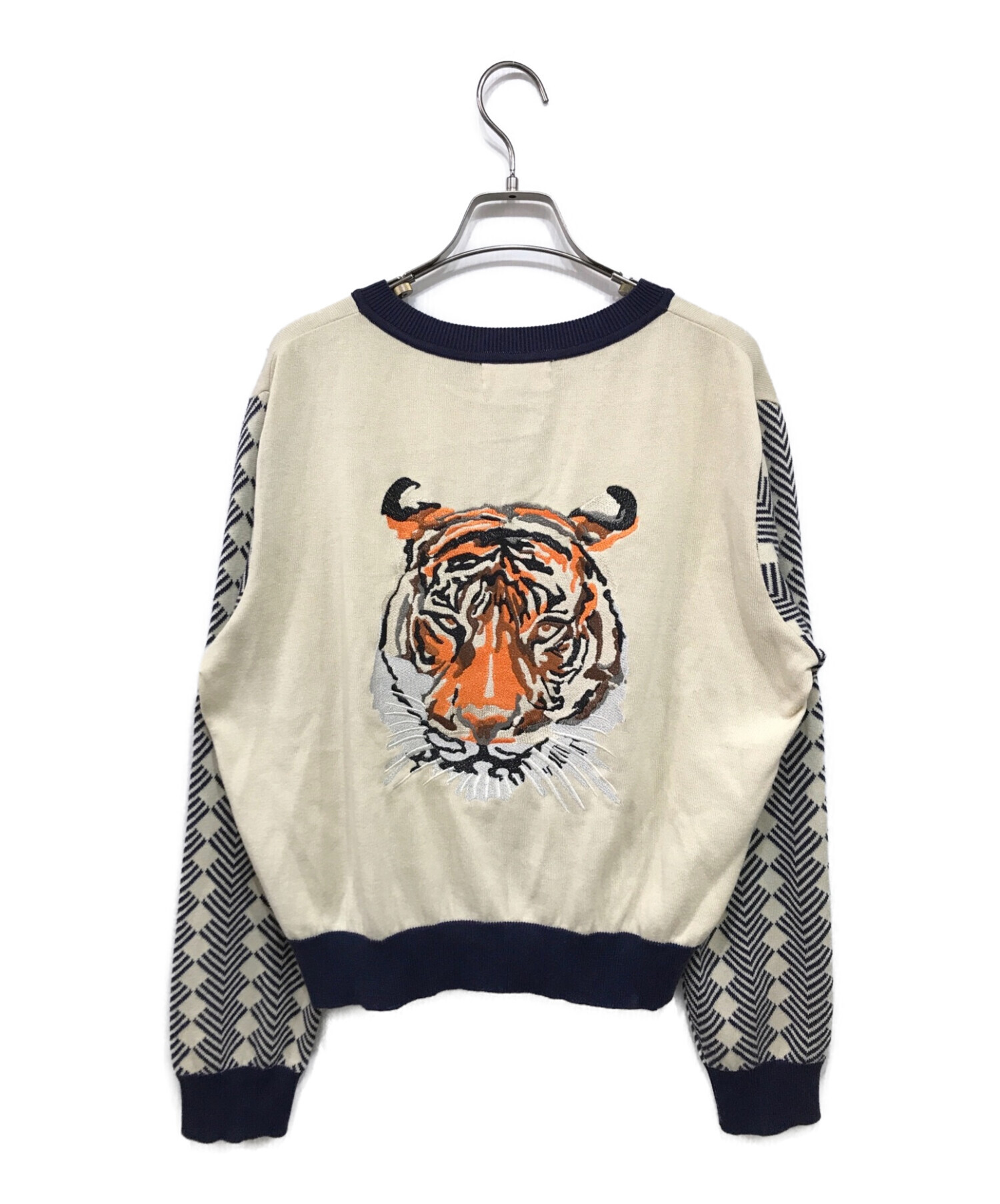 PALAVA (パラバ) 背面タイガー刺繍ニットカーディガン ネイビー サイズ:L
