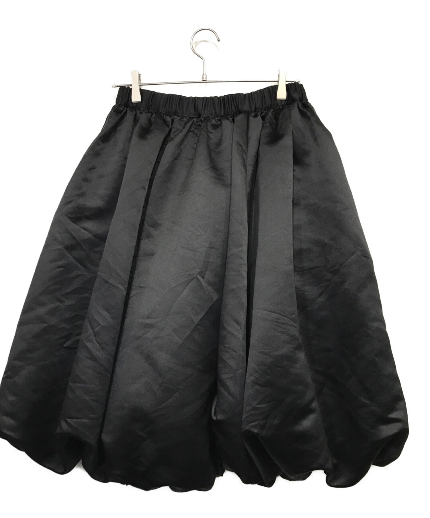 BLACK COMME des GARCONS (ブラック コムデギャルソン) シワ加工サテンバルーンスカート ブラック サイズ:XS