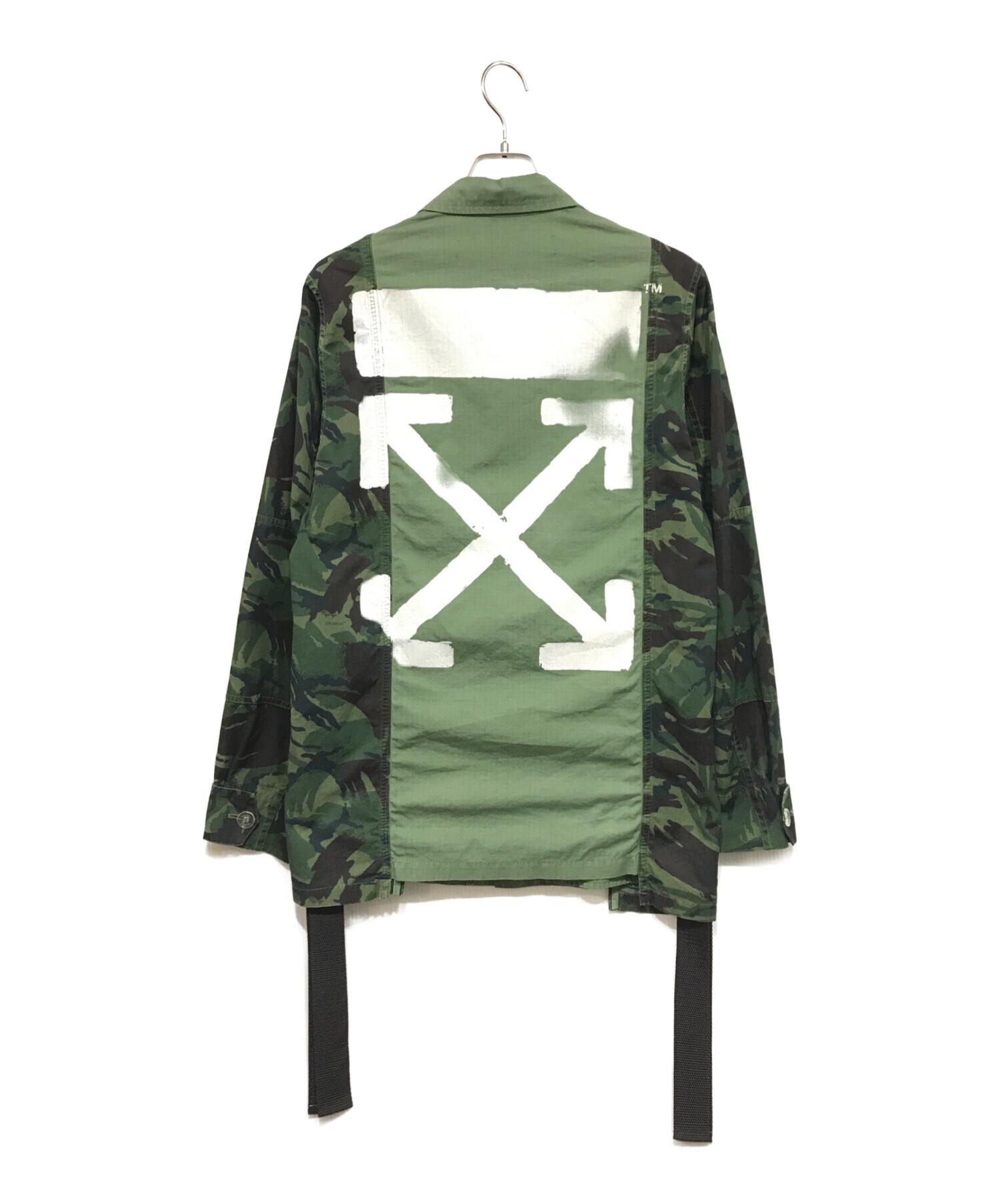 OFFWHITE (オフホワイト) 17SS FIELD JACKET OVERDYED CAMO ミリタリージャケット オリーブ サイズ:XS