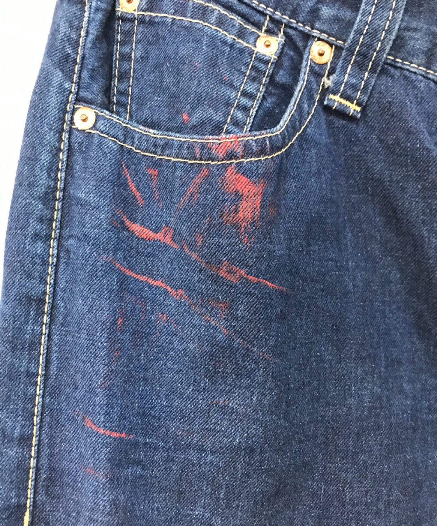 中古・古着通販】LEVI'S (リーバイス) ペイント加工デニムパンツ インディゴ サイズ:W33｜ブランド・古着通販 トレファク公式【TREFAC  FASHION】スマホサイト