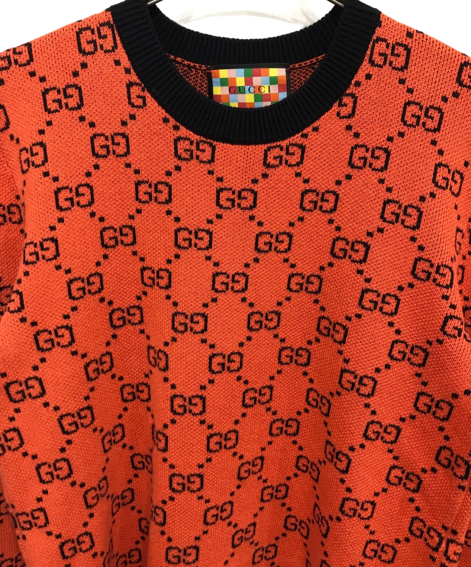 中古・古着通販】GUCCI (グッチ) GG総柄 ウール ロングスリーブ 長袖 ジャガードニット オレンジ サイズ:M｜ブランド・古着通販  トレファク公式【TREFAC FASHION】スマホサイト