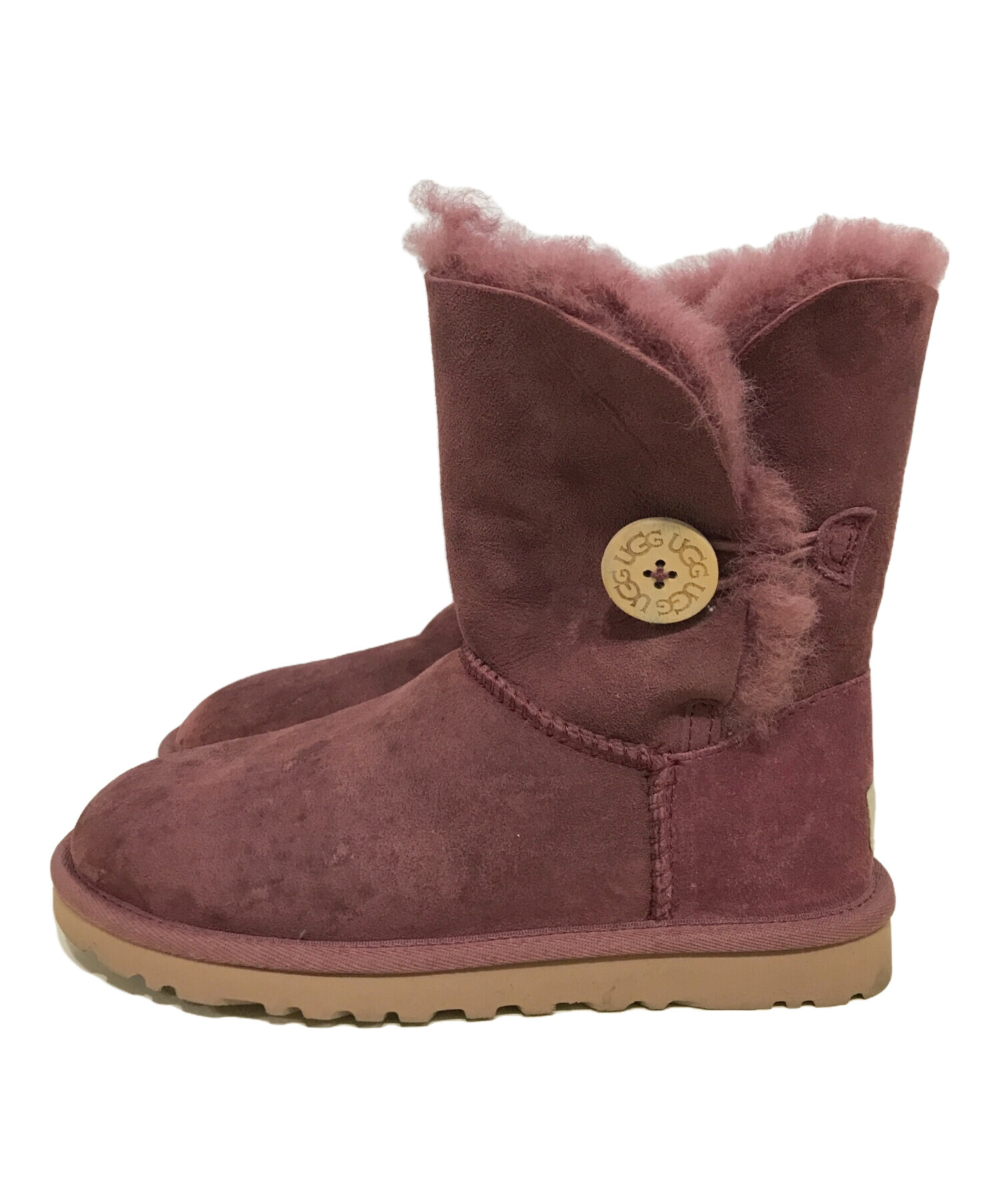 UGG (アグ) ムートンブーツ レッド サイズ:22cm