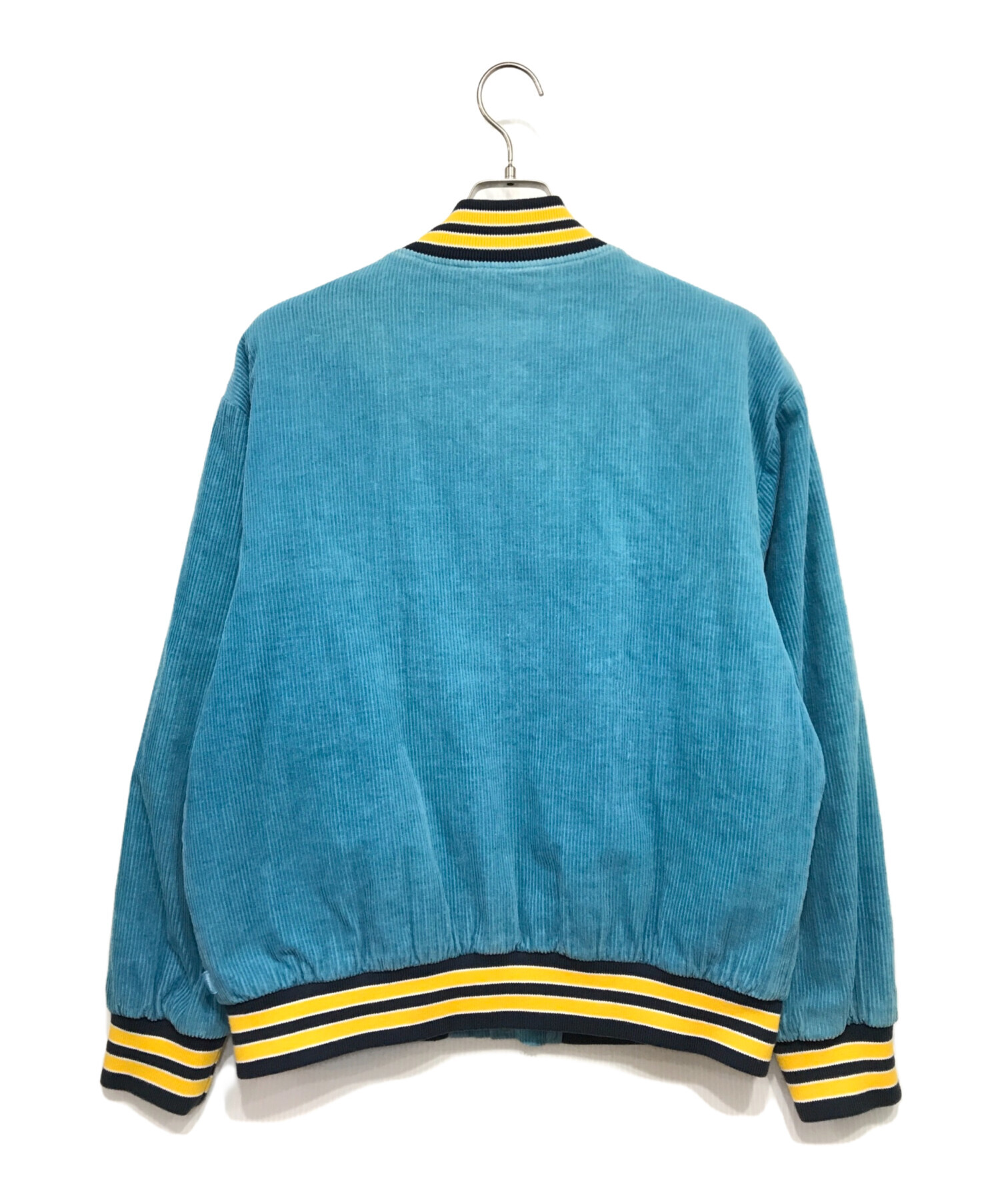 SUPREME (シュプリーム) 2018SS Old English Corduroy Varsity Jacket オールドイングリッシュ  コーデュロイバーシティジャケット ブルー サイズ:M