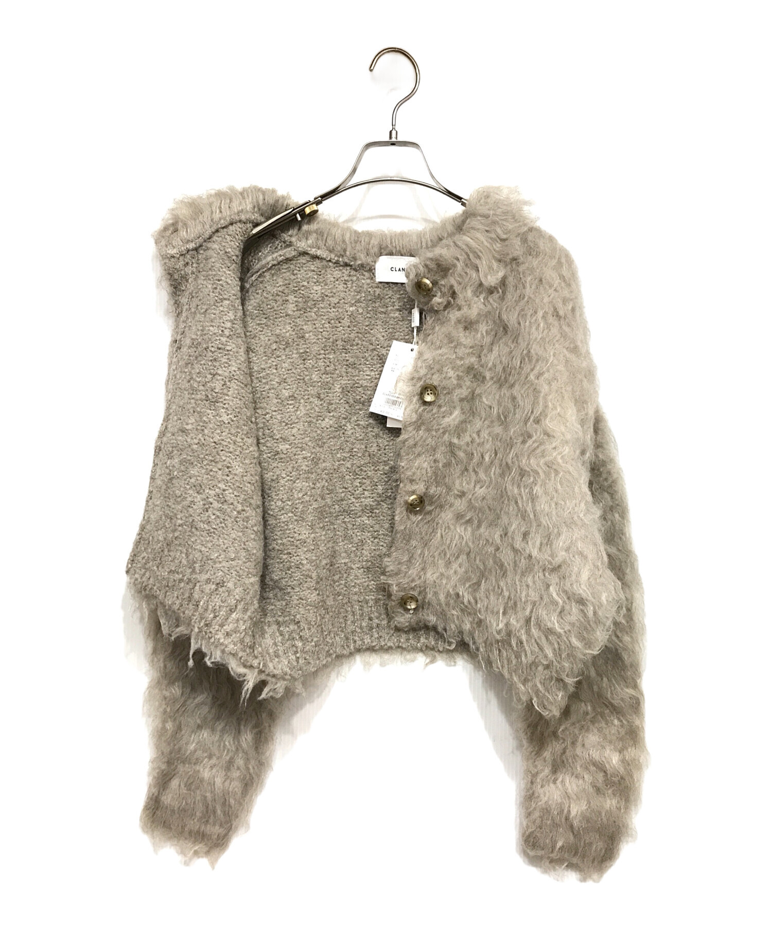 CLANE (クラネ) SHAGGY SHORT KNIT CARDIGAN シャギーカーディガン ベージュ サイズ:1