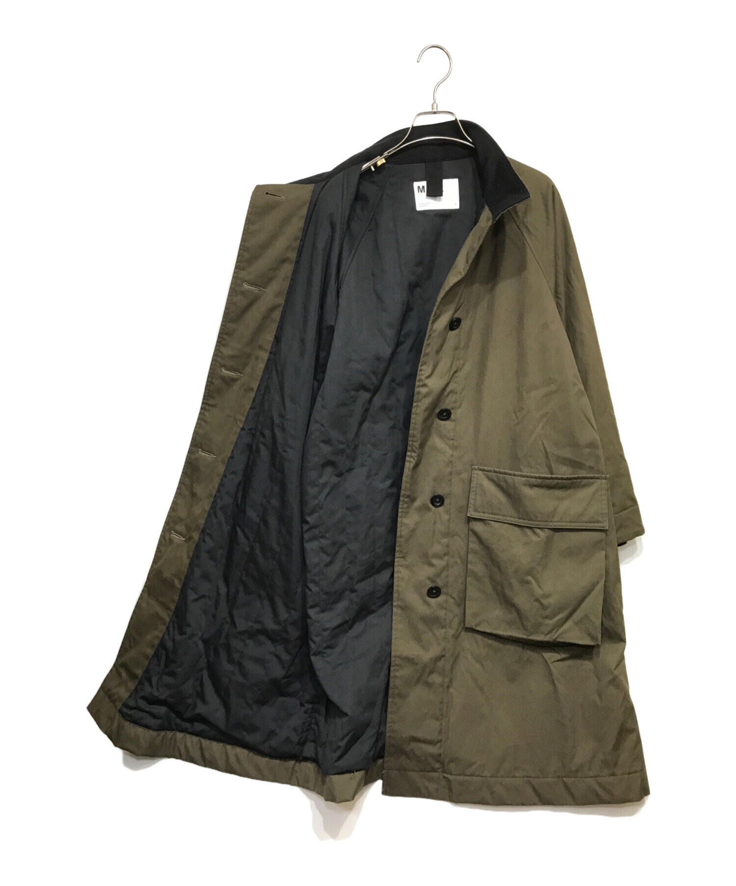 MHL (エムエイチエル) TOUGH COTTON NYLON ロングコート Khaki DarkNavy サイズ:Ⅰ