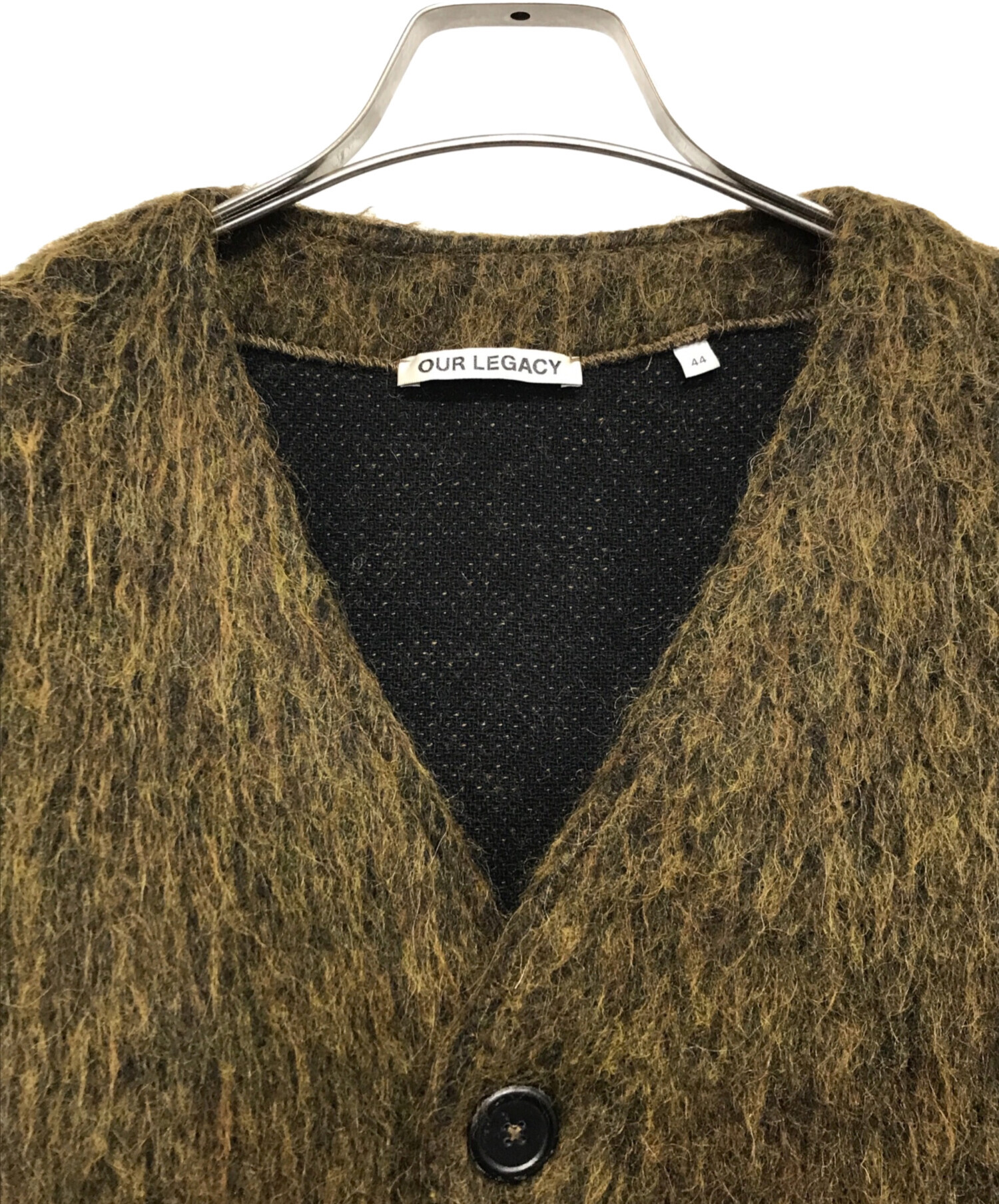 OUR LEGACY (アワーレガシー) CARDIGAN OLIVE MELANGE MOHAIR シャギーカーディガン オリーブ サイズ:44