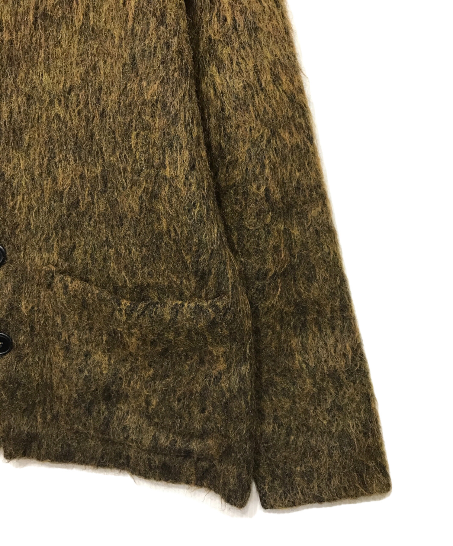 OUR LEGACY (アワーレガシー) CARDIGAN OLIVE MELANGE MOHAIR シャギーカーディガン オリーブ サイズ:44