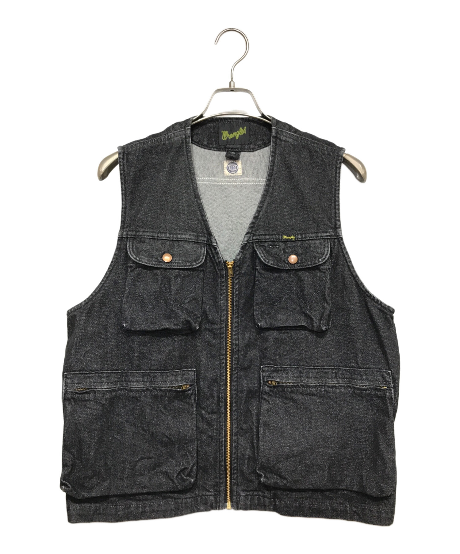 中古・古着通販】Wrangler (ラングラー) KEBOZ (ケボズ) DENIM VEST コラボデニムベスト ブラック  サイズ:S｜ブランド・古着通販 トレファク公式【TREFAC FASHION】スマホサイト