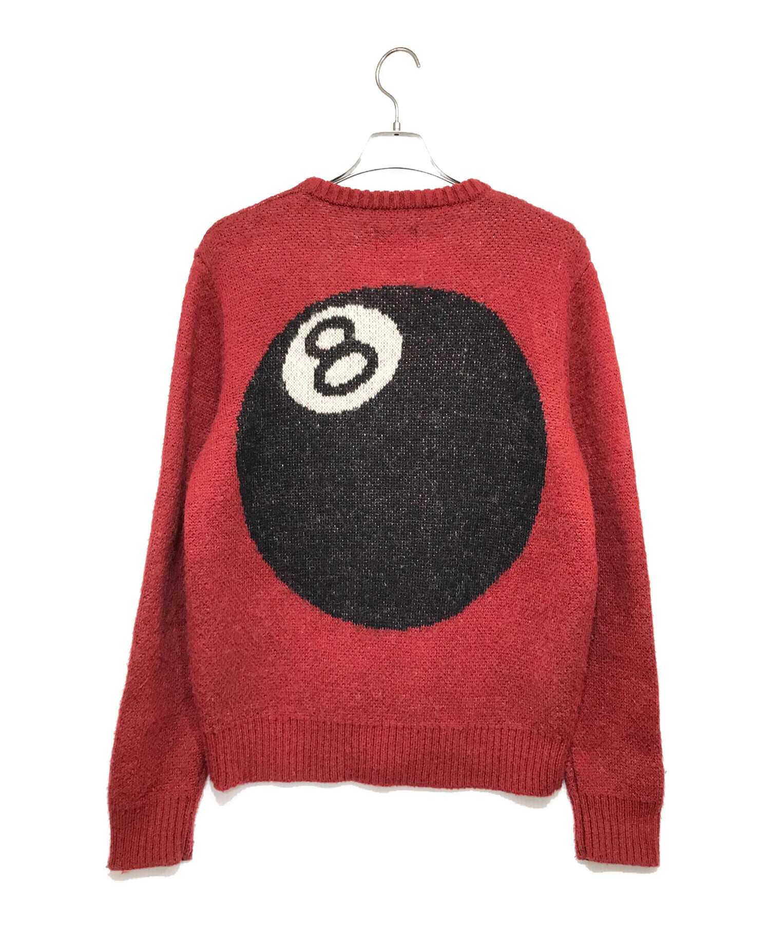 中古・古着通販】stussy (ステューシー) 8 BALL HEAVY BRUSHED MOHAIR SWEATER 8ボールモヘア混ニット  レッド×ブラック サイズ:Ｍ｜ブランド・古着通販 トレファク公式【TREFAC FASHION】スマホサイト