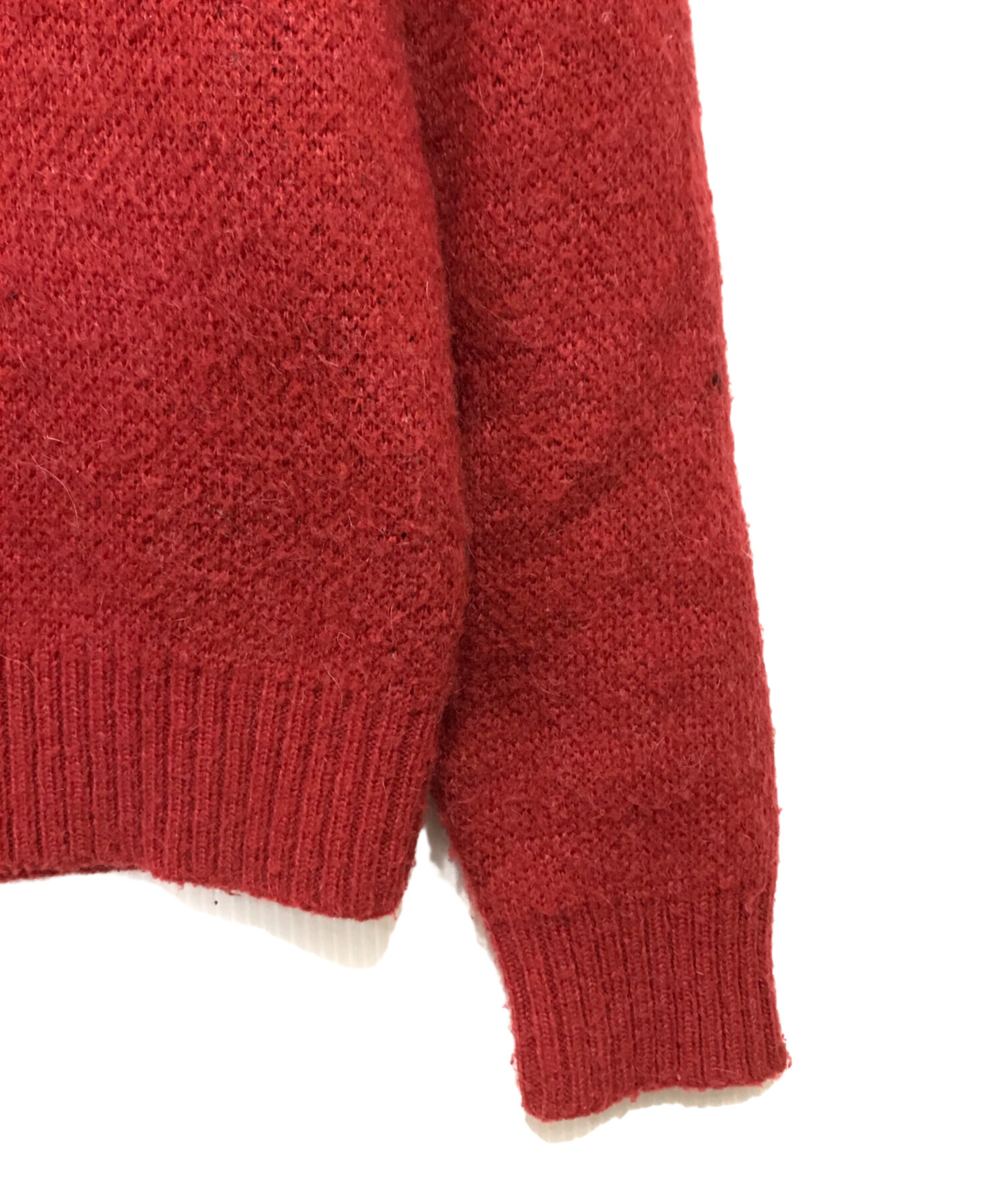 中古・古着通販】stussy (ステューシー) 8 BALL HEAVY BRUSHED MOHAIR SWEATER 8ボールモヘア混ニット  レッド×ブラック サイズ:Ｍ｜ブランド・古着通販 トレファク公式【TREFAC FASHION】スマホサイト