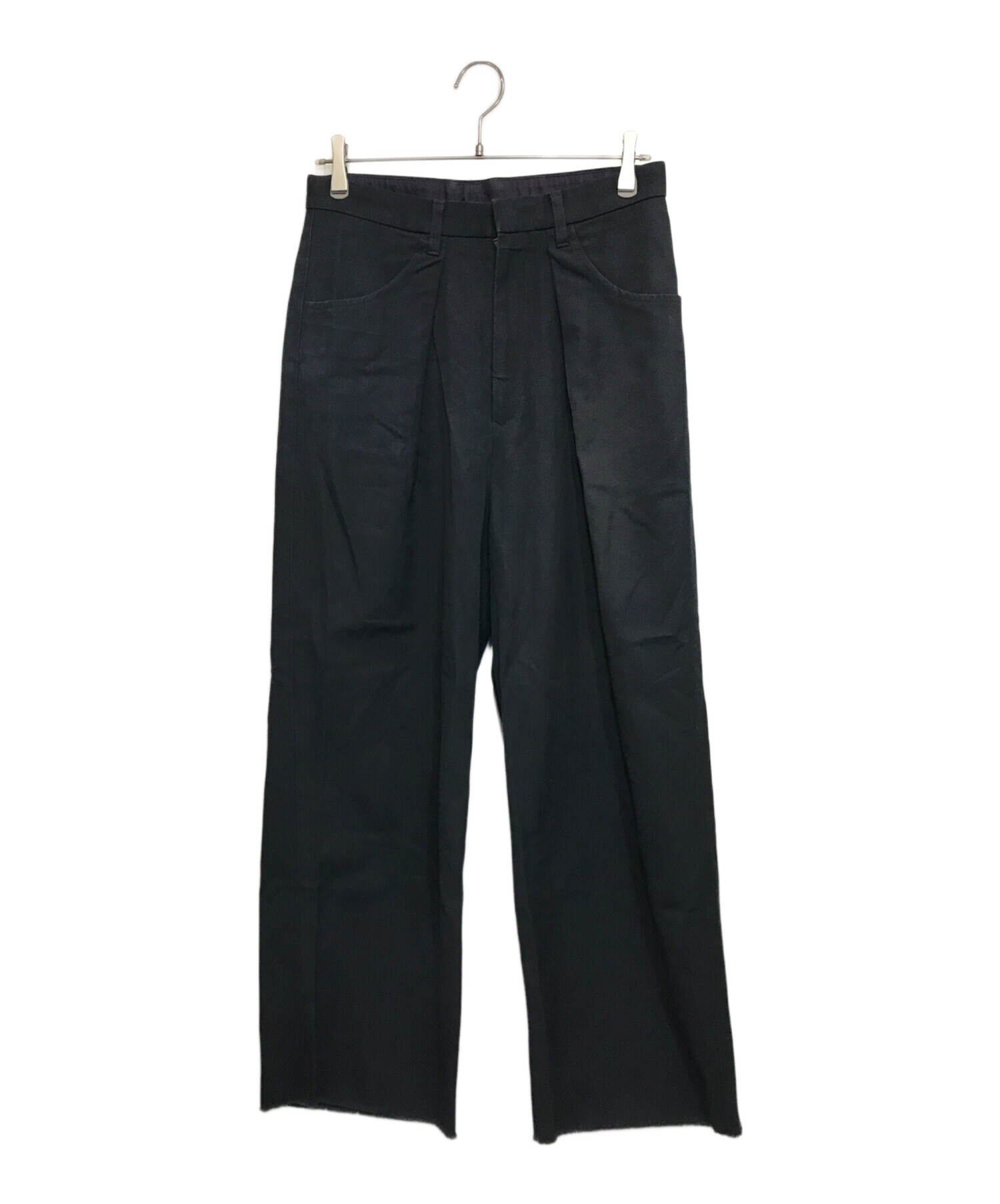 中古・古着通販】UNUSED (アンユーズド) Wide tuck pants ダック地パンツ ダークネイビー サイズ:1｜ブランド・古着通販  トレファク公式【TREFAC FASHION】スマホサイト