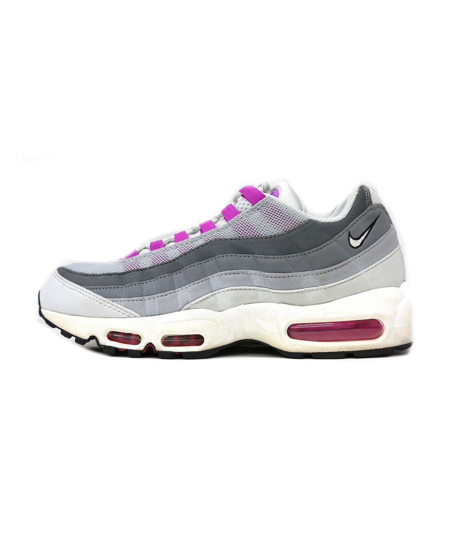 NIKE (ナイキ) WMNS AIR MAX 95 / エアマックス95 グレー サイズ:27.5cm 307960-001・PURE  PLATINUM/HYPER VIOLET