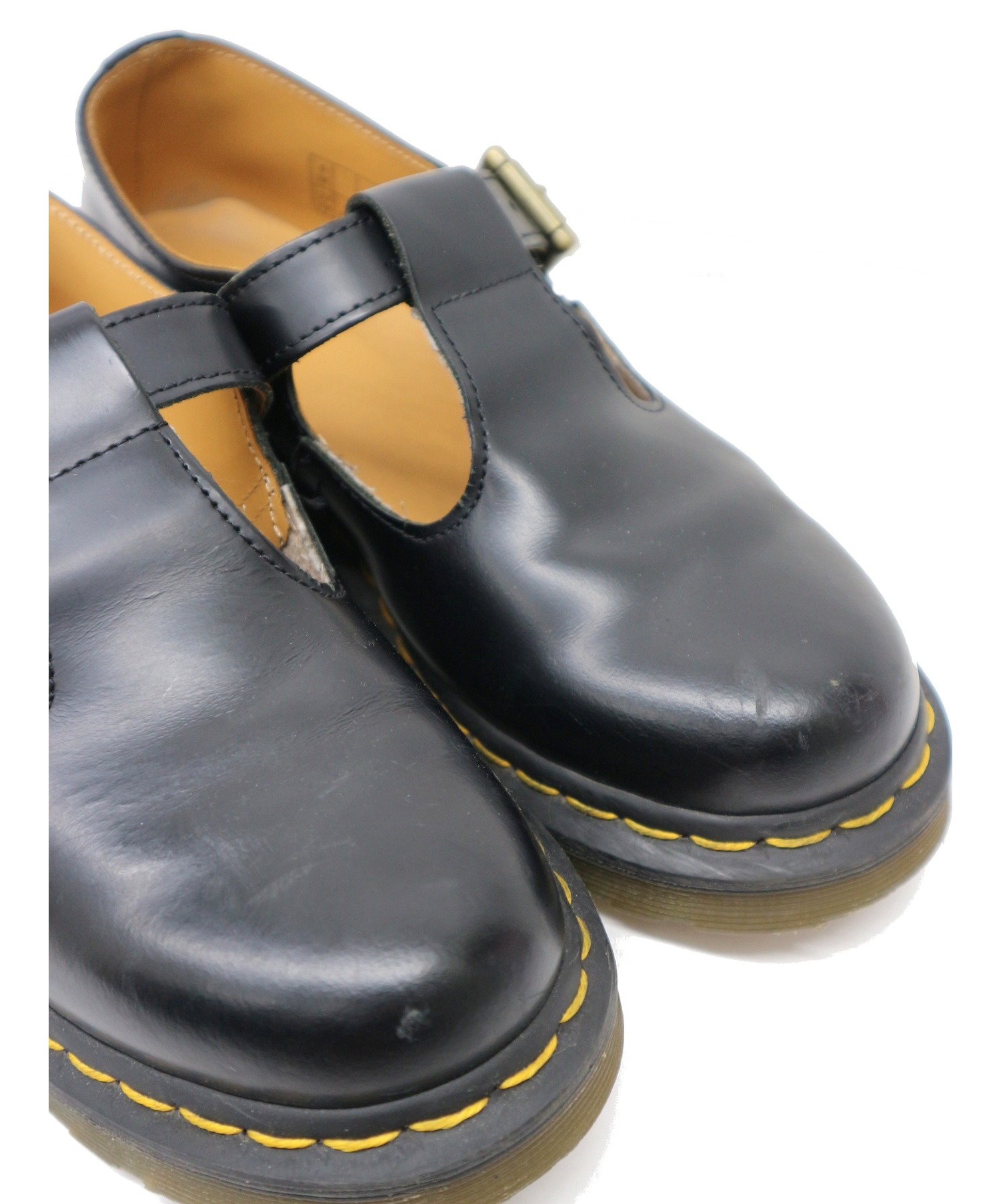 Dr.Martens (ドクターマーチン) Ｔストラップレザーシューズ ブラック サイズ:UK4 POLLEY T-BAR ポーリー・Ｔバーシューズ