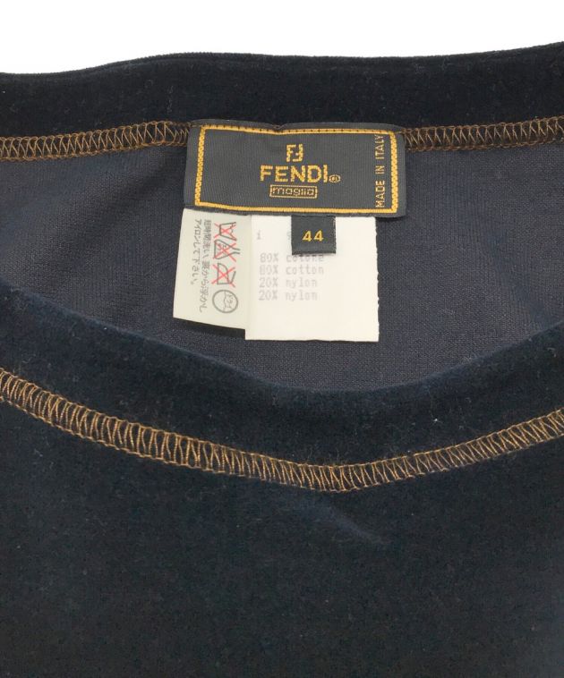 FENDI (フェンディ) [OLD]FFロゴベロアカットソー ネイビー サイズ:44表記