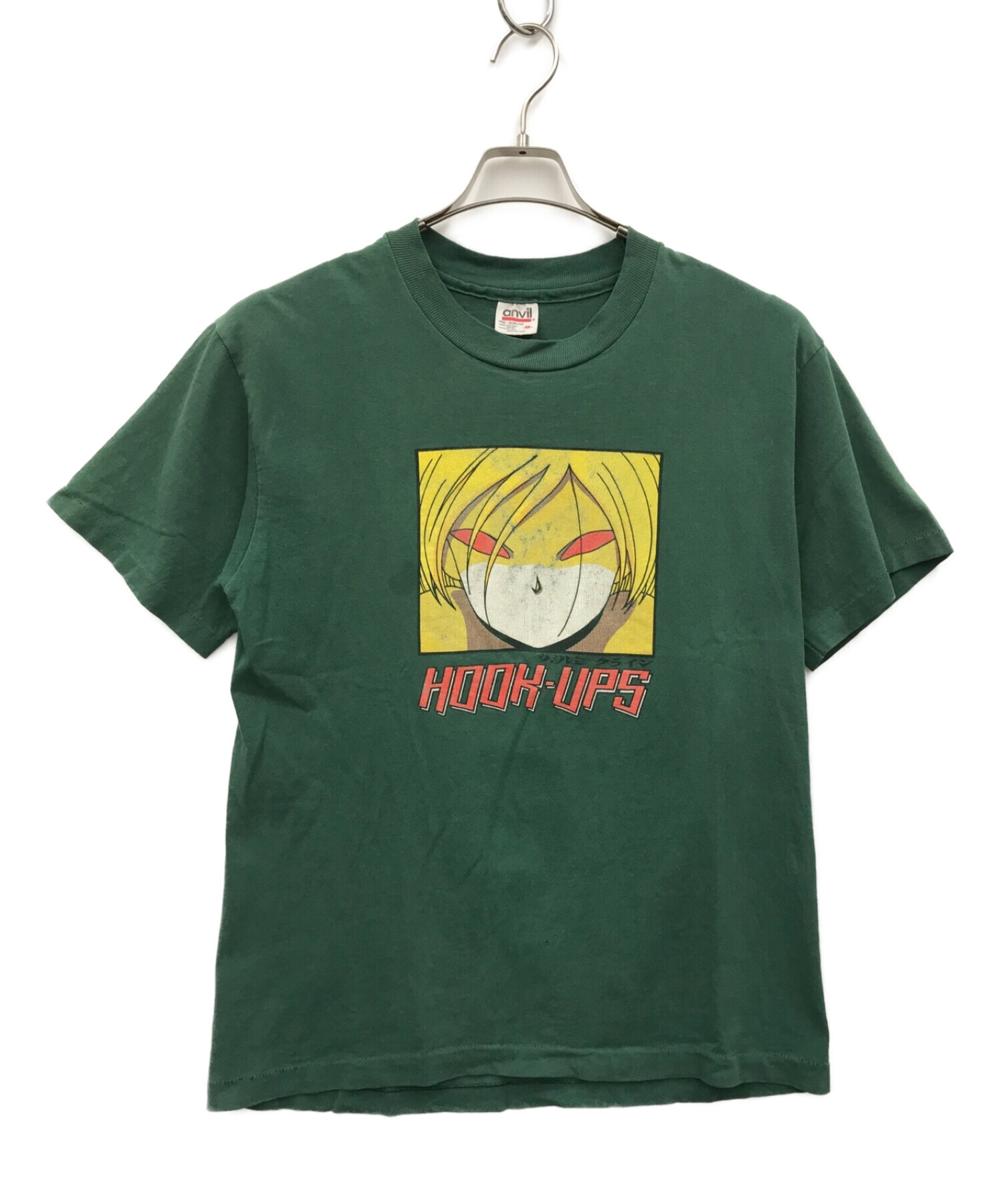 HOOK UPS (ホークアップ) 90sプリントTシャツ グリーン サイズ:M