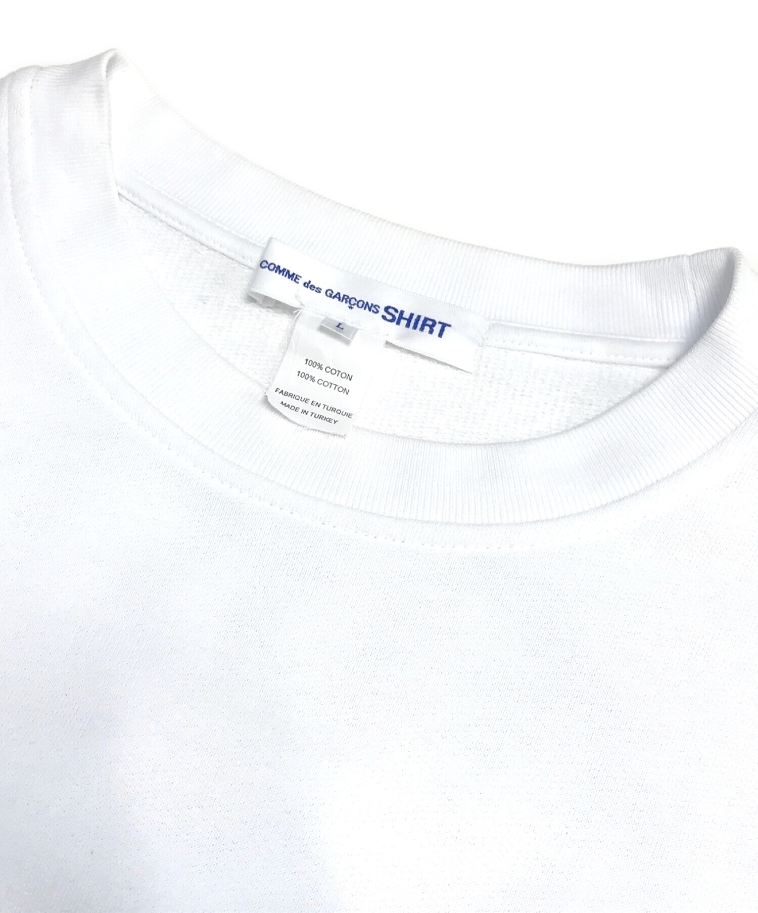 COMME des GARCONS SHIRT (コムデギャルソンシャツ) バックプリントスウェットシャツ ホワイト サイズ:L