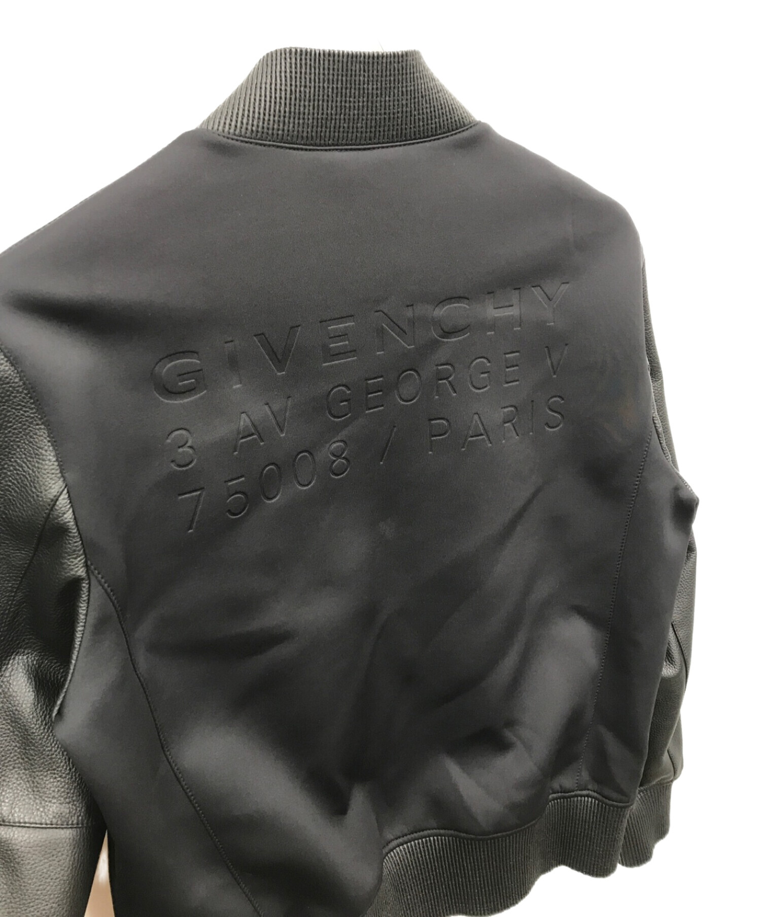 GIVENCHY (ジバンシィ) ネオプレンレザー切替ボンバージャケット ブラック サイズ:54