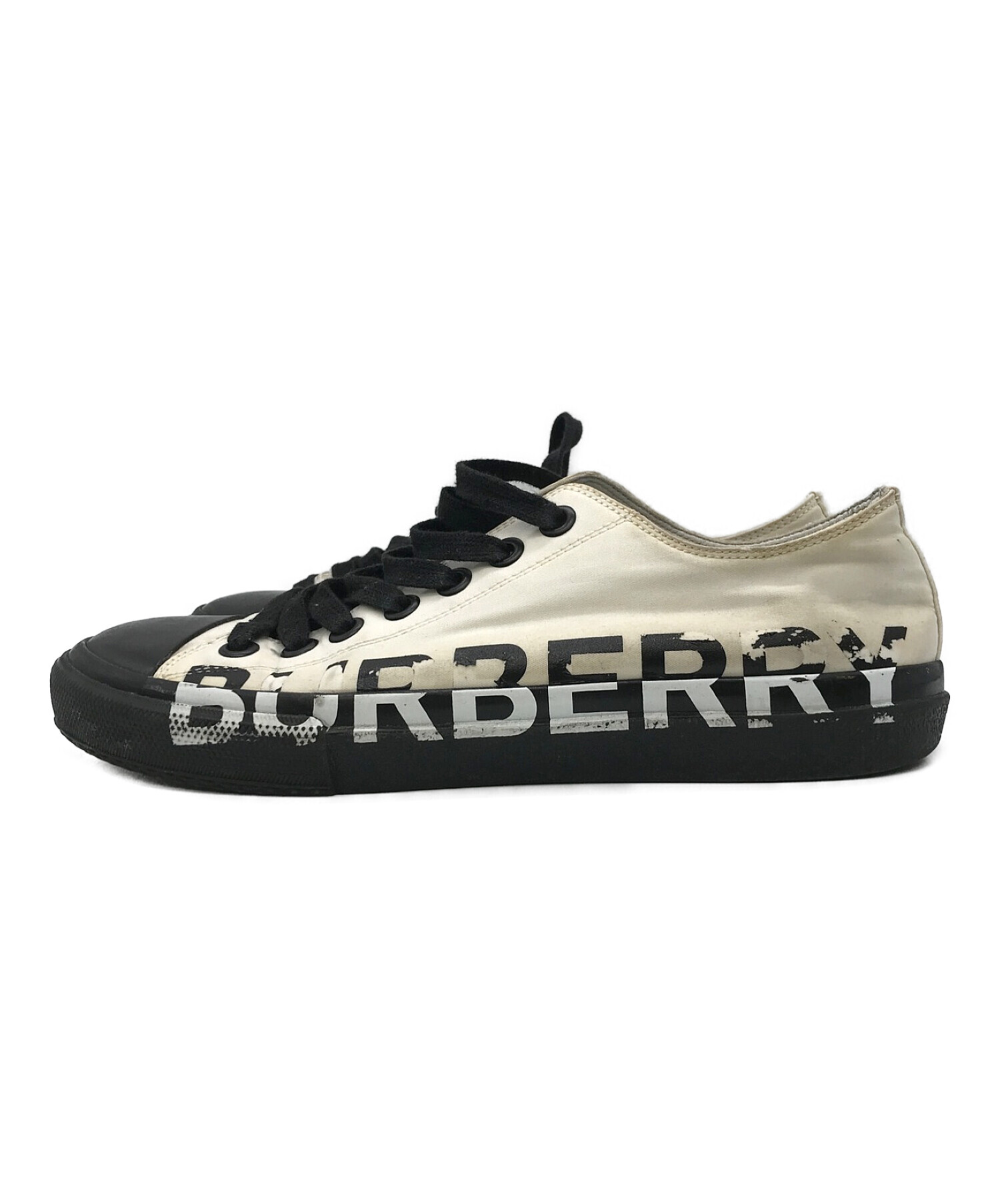 BURBERRY (バーバリー) ロゴプリントローカットスニーカー アイボリー サイズ:41