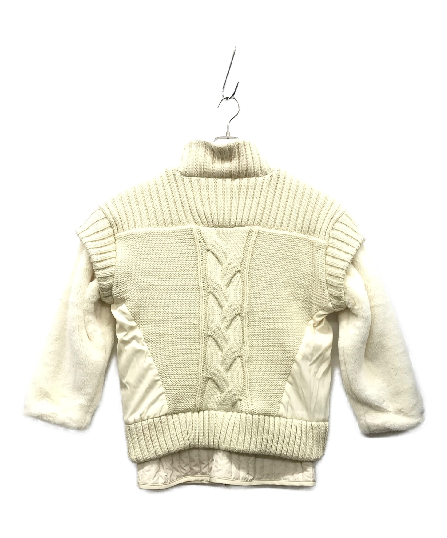 AULA AILA (アウラアイラ) KNIT COMBINATION BLOUSON ホワイト