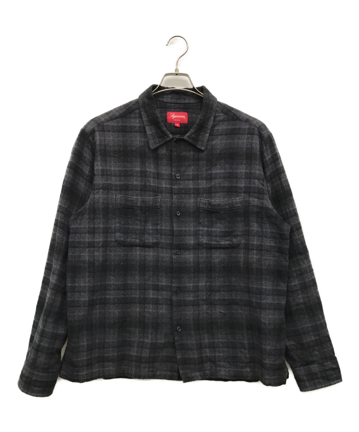 supreme plaid flannelshirts ブラック M