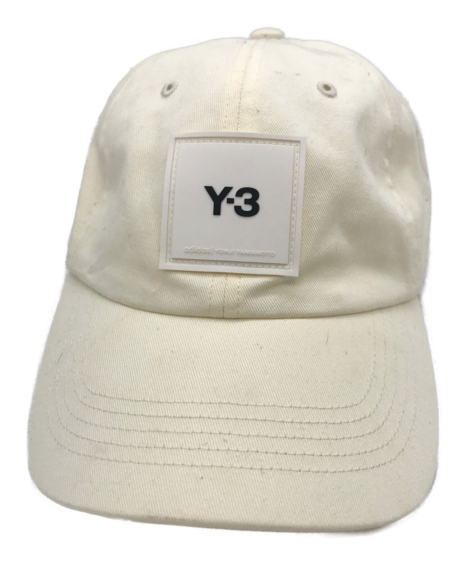 Y-3 (ワイスリー) スクエアロゴキャップ アイボリー