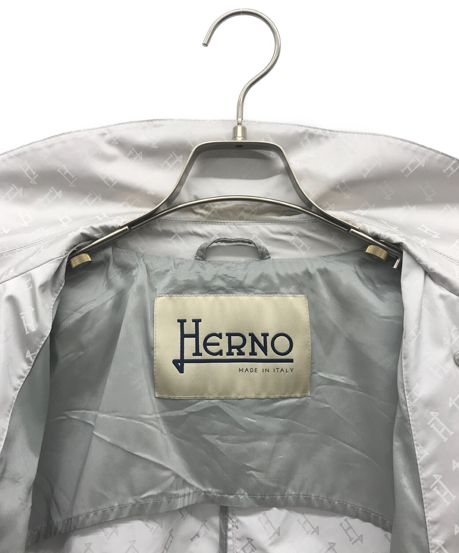 中古・古着通販】HERNO (ヘルノ) モノグラムトレンチコート グレー サイズ:42｜ブランド・古着通販 トレファク公式【TREFAC  FASHION】スマホサイト