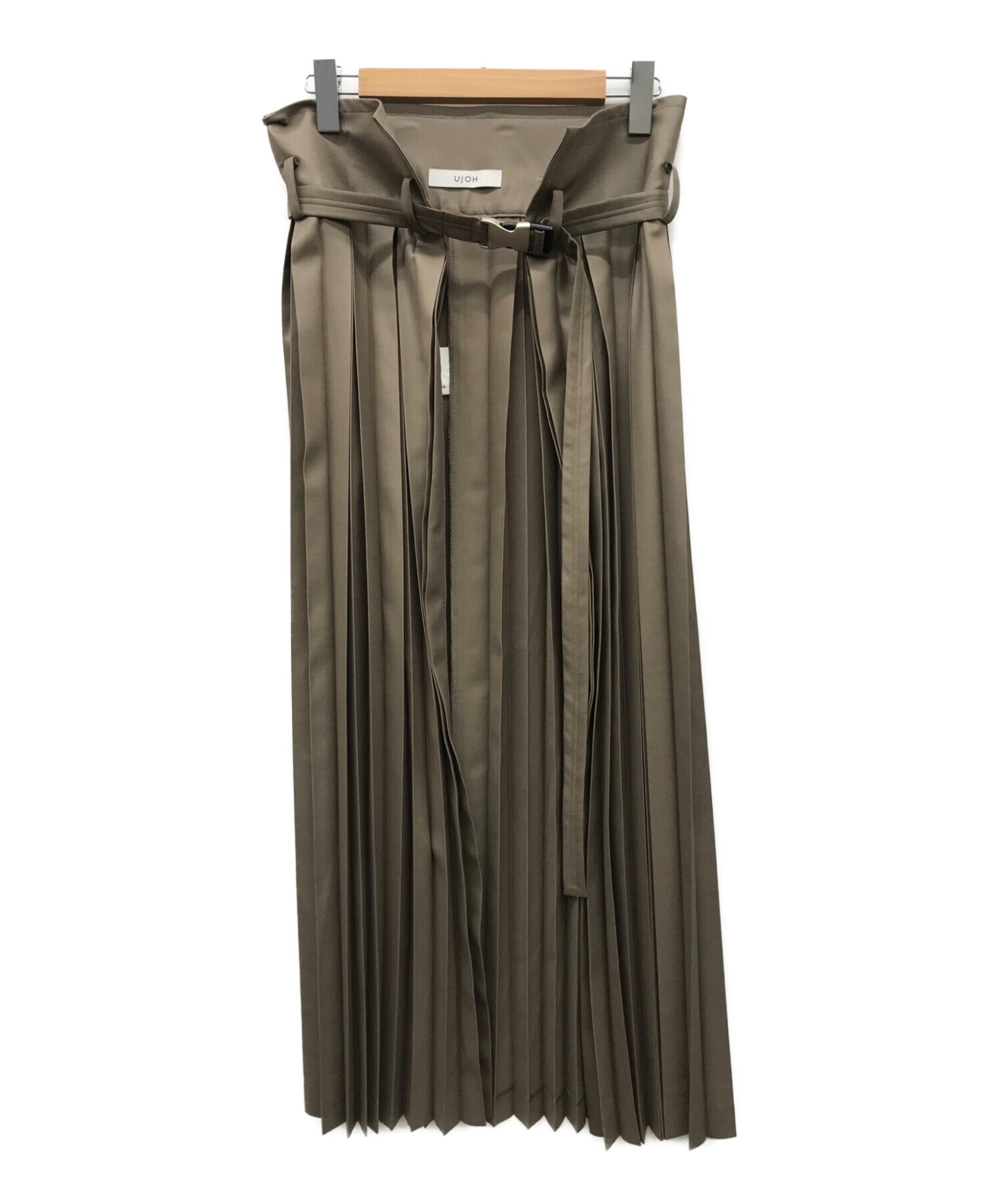 UJOH (ウジョー) ベルト付ラッププリーツスカート ブラウン サイズ:M