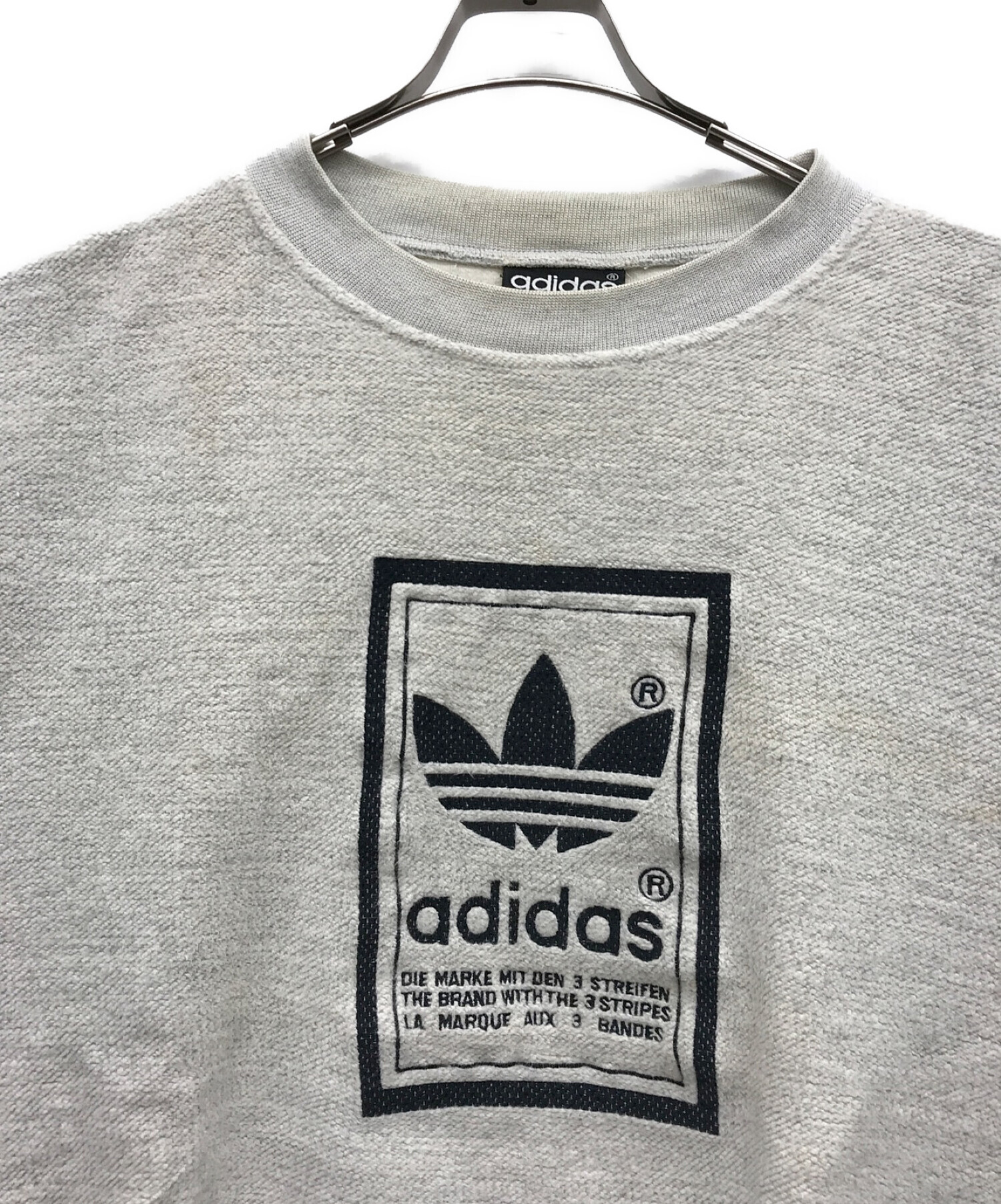 adidas (アディダス) ロゴスウェット グレー サイズ:L