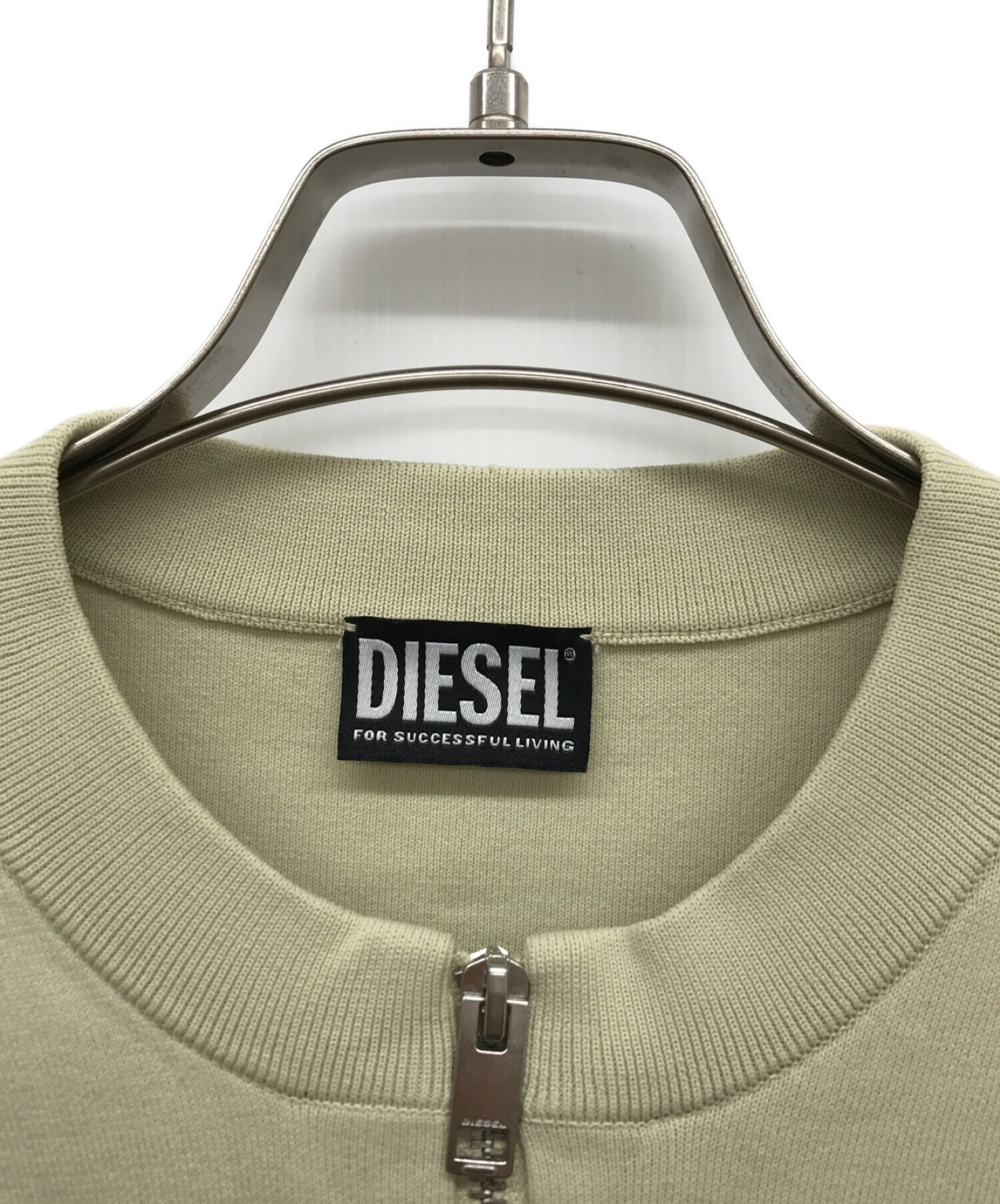 中古・古着通販】DIESEL (ディーゼル) ニットブルゾン ベージュ サイズ