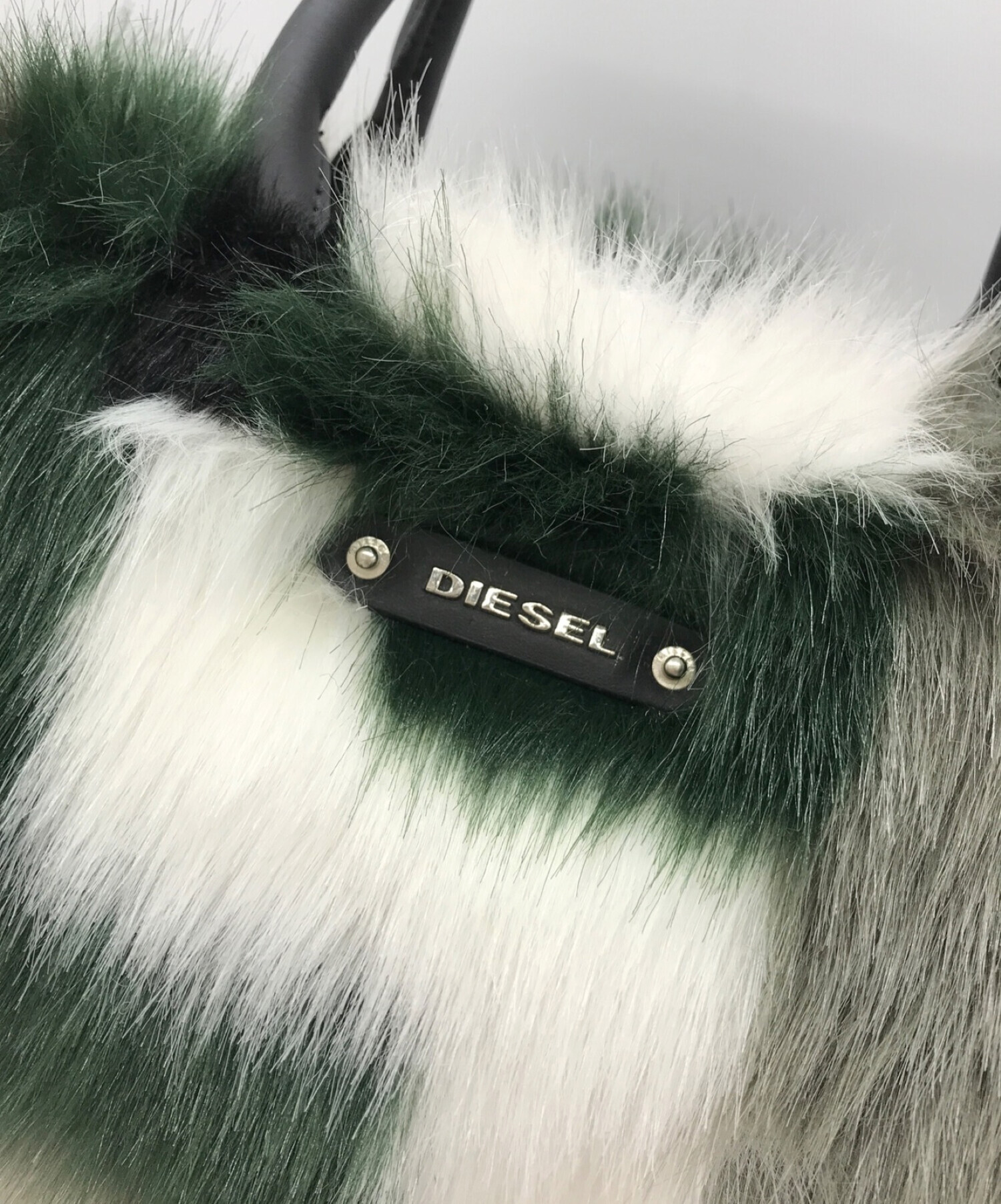 中古・古着通販】DIESEL (ディーゼル) ファーハンドバッグ グレー