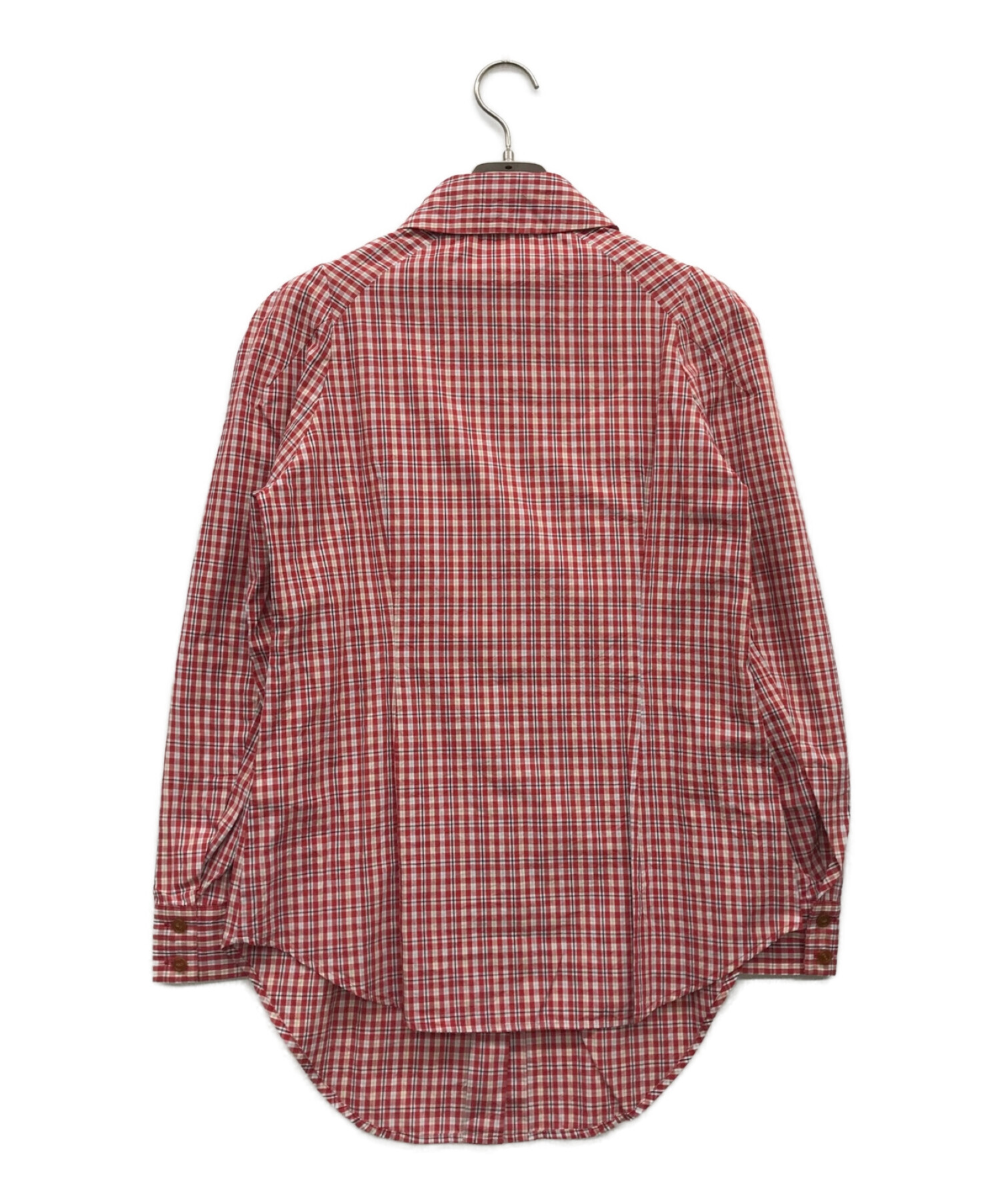 Vivienne Westwood RED LABEL (ヴィヴィアンウエストウッドレッドレーベル) オーブロゴ刺繍チェックシャツ レッド サイズ:3