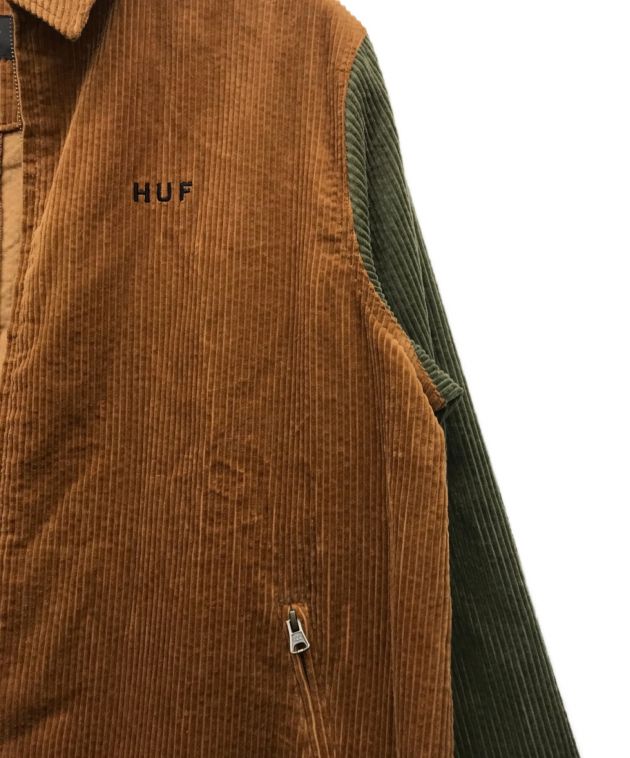 HUF (ハフ) 切替コーデュロイジャケット ブラウン サイズ:XL