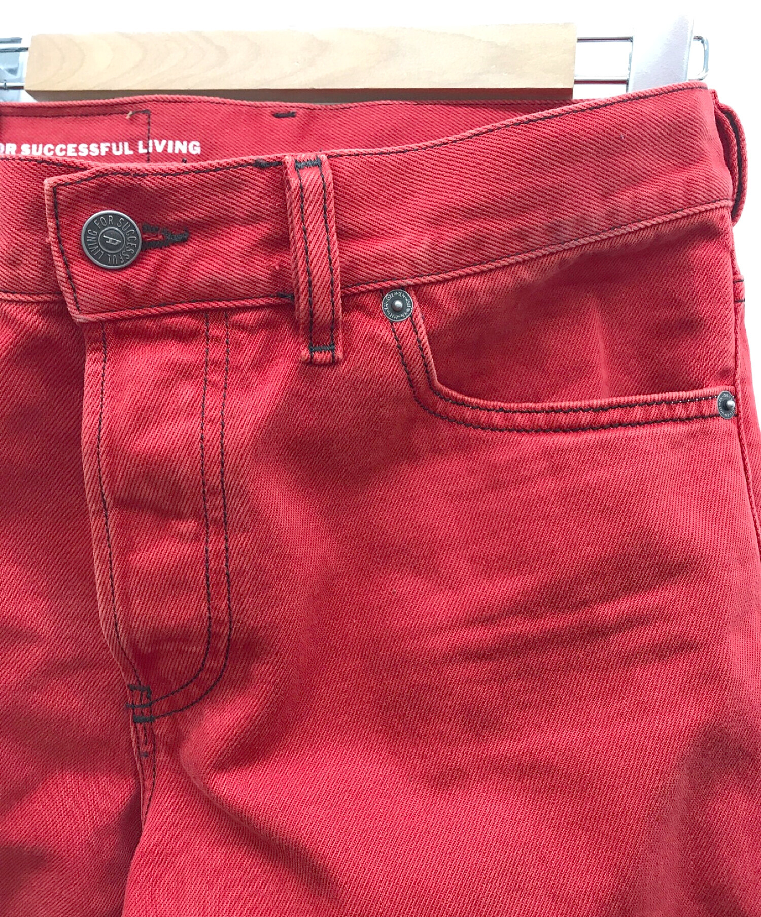 中古・古着通販】DIESEL (ディーゼル) デニムパンツ レッド サイズ:28