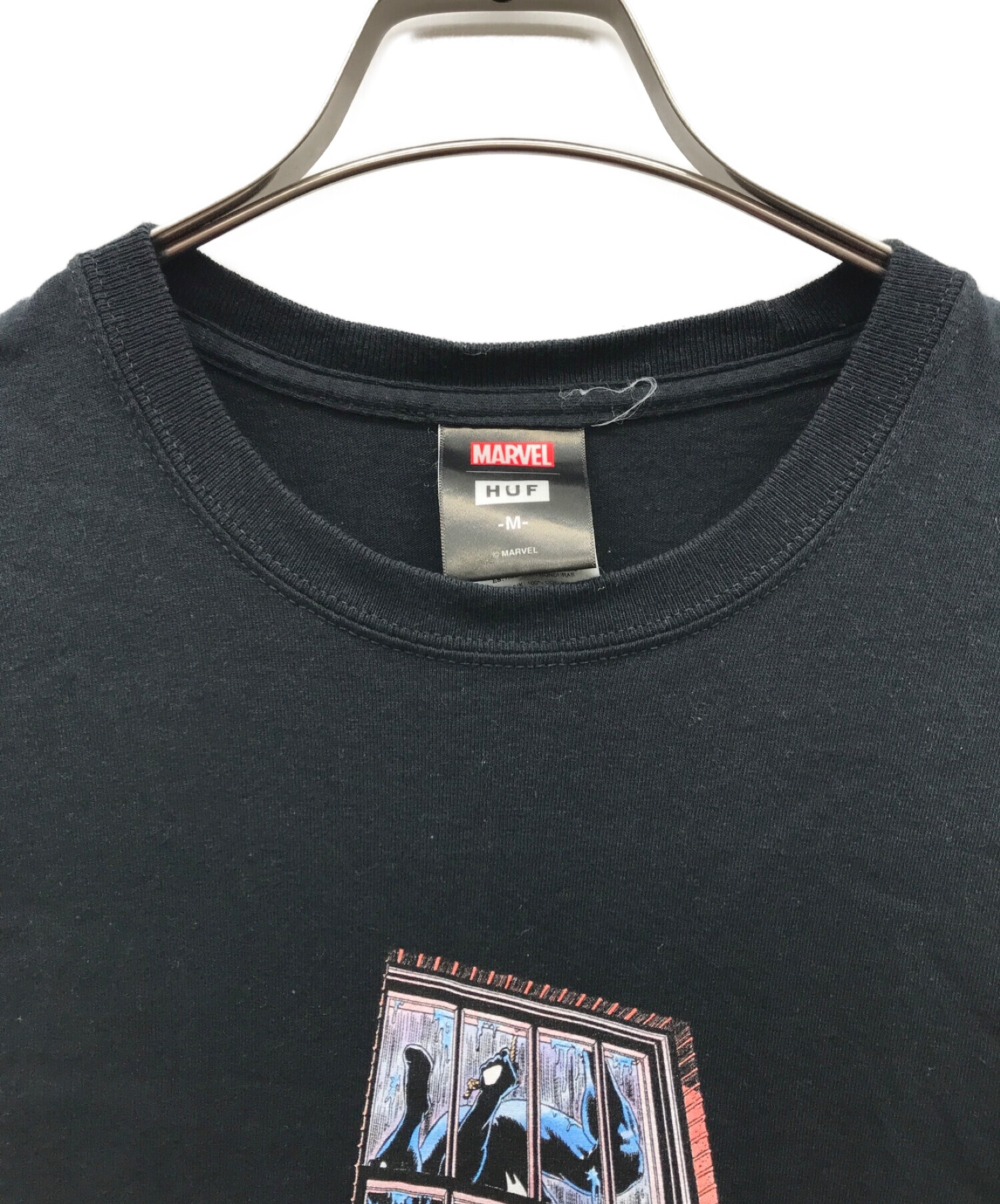 中古・古着通販】HUF (ハフ) プリントTシャツ ブラック サイズ:M