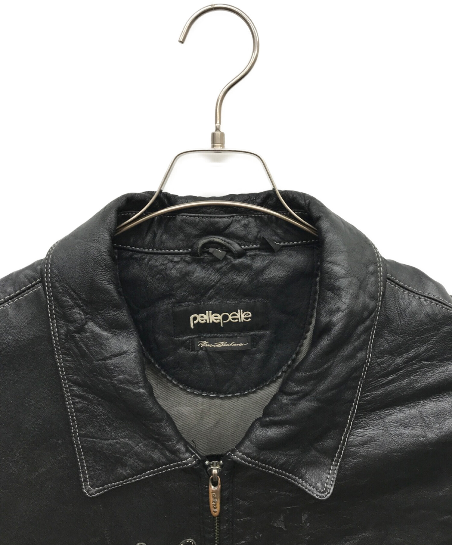 中古・古着通販】pellepelle (ペレペレ) レザージャケット ブラック