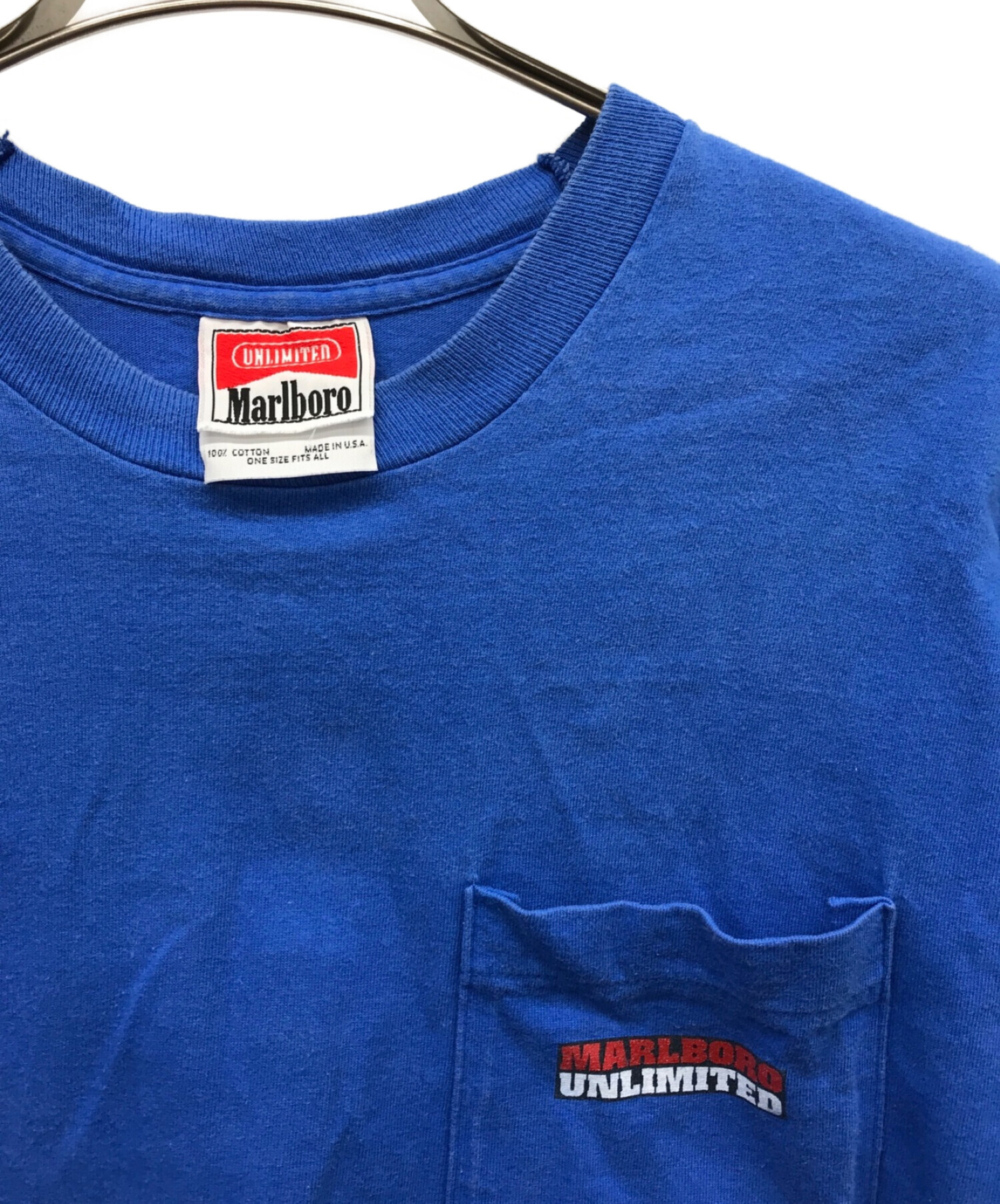 中古・古着通販】Marlboro (マルボロ) ポケットTシャツ ブルー サイズ