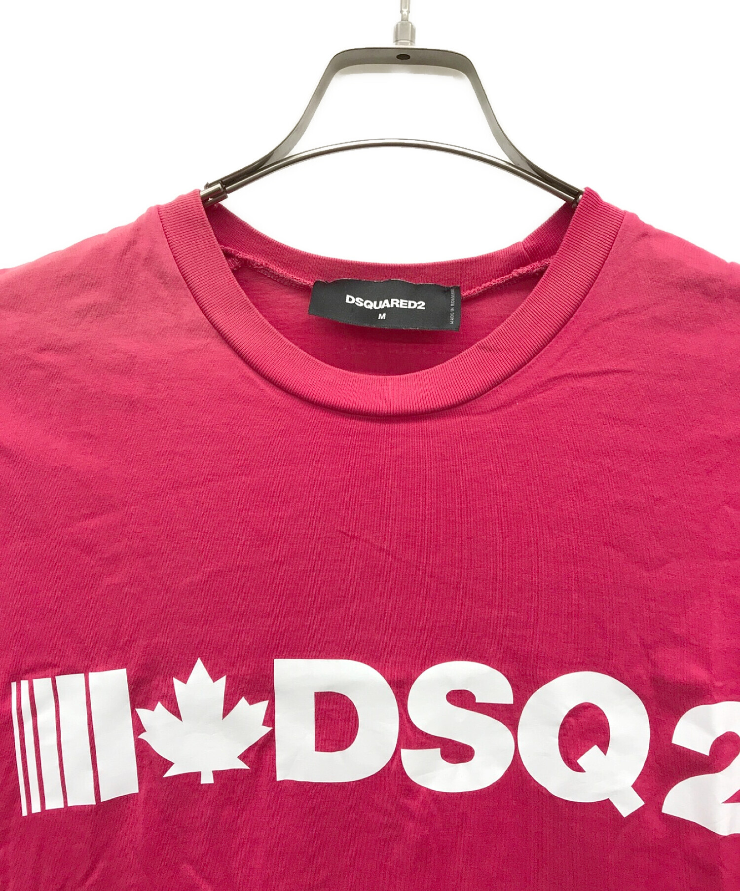 DSQUARED2 (ディースクエアード) ロゴプリントTシャツ ピンク サイズ:M 175/92A
