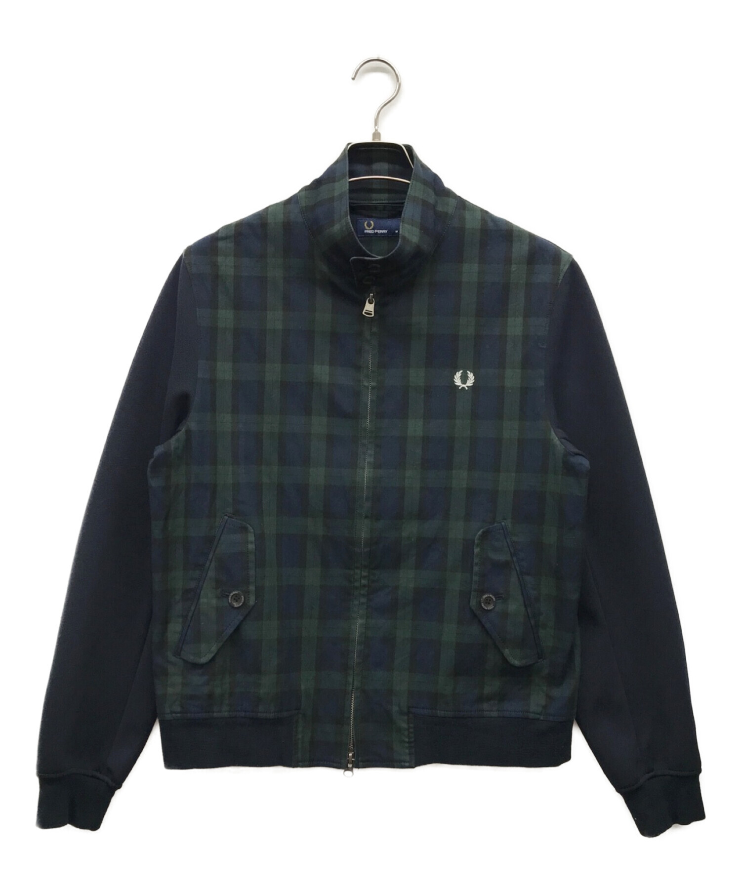 FRED PERRY (フレッドペリー) ジップブルゾン ネイビー サイズ:M チェスト90-100、身長175-185