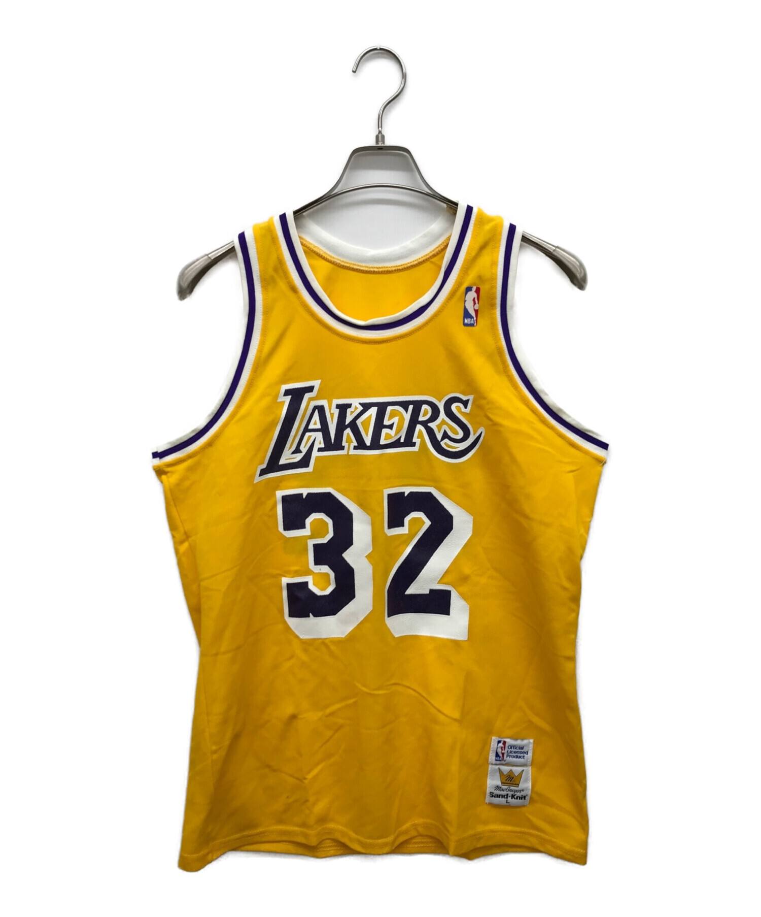 NBA (エヌビーエー) sand knit (サンドニット) ゲームシャツ イエロー サイズ:L