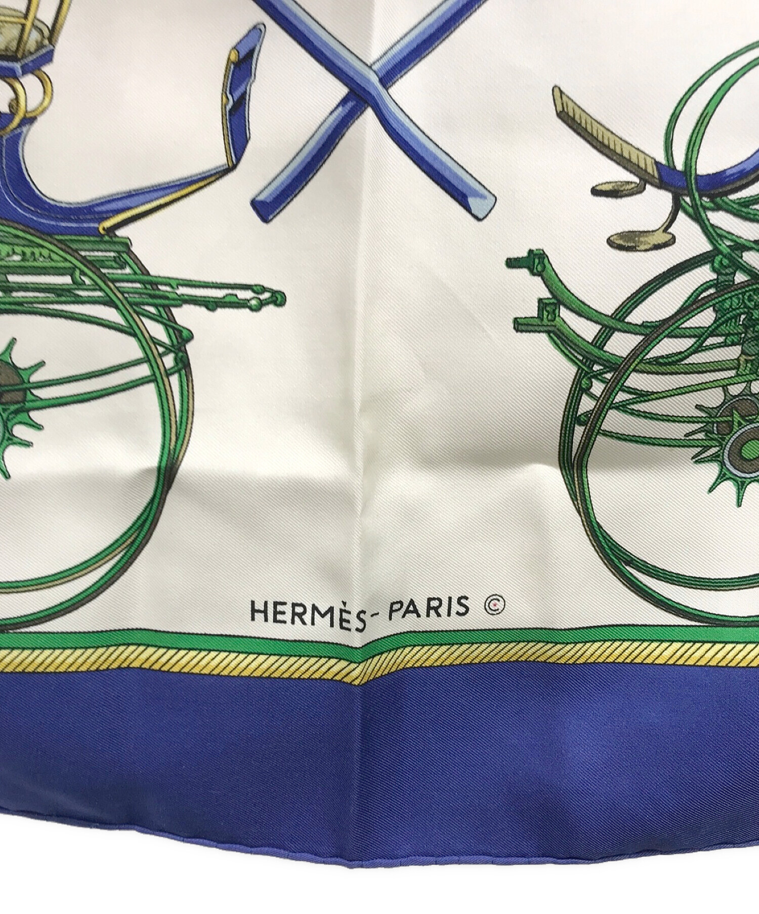 中古・古着通販】HERMES (エルメス) シルクスカーフ ブルー｜ブランド