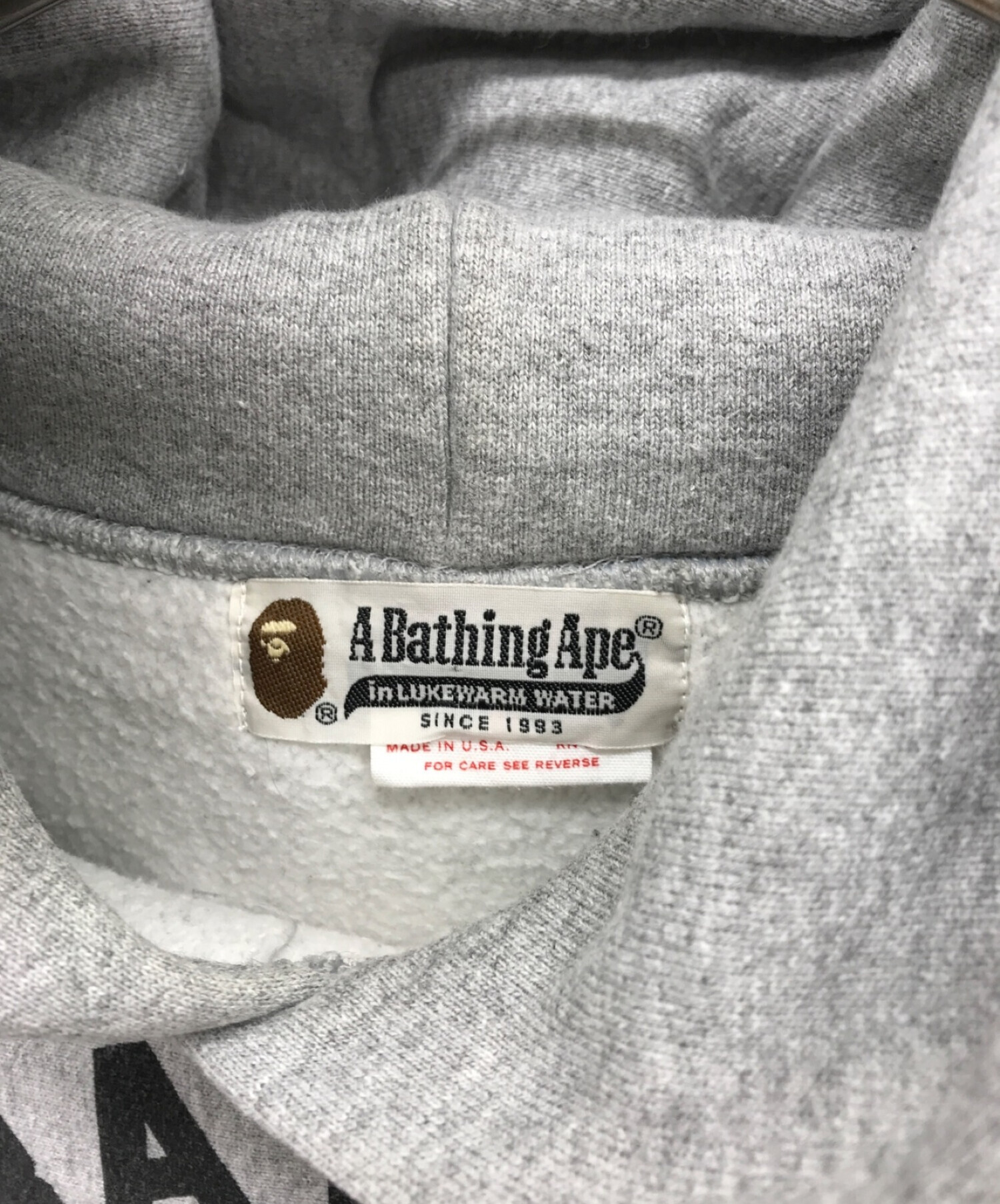 A BATHING APE (アベイシングエイプ) Champion (チャンピオン) カレッジロゴパーカー グレー サイズ:LARGE