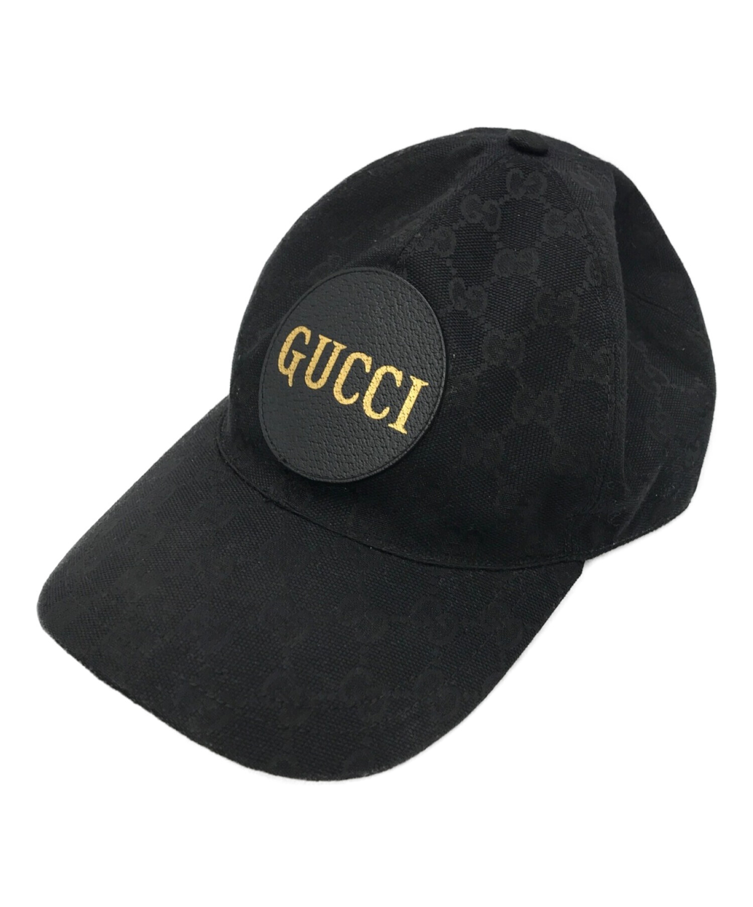 中古・古着通販】GUCCI (グッチ) GGロゴワッペンキャップ ブラック