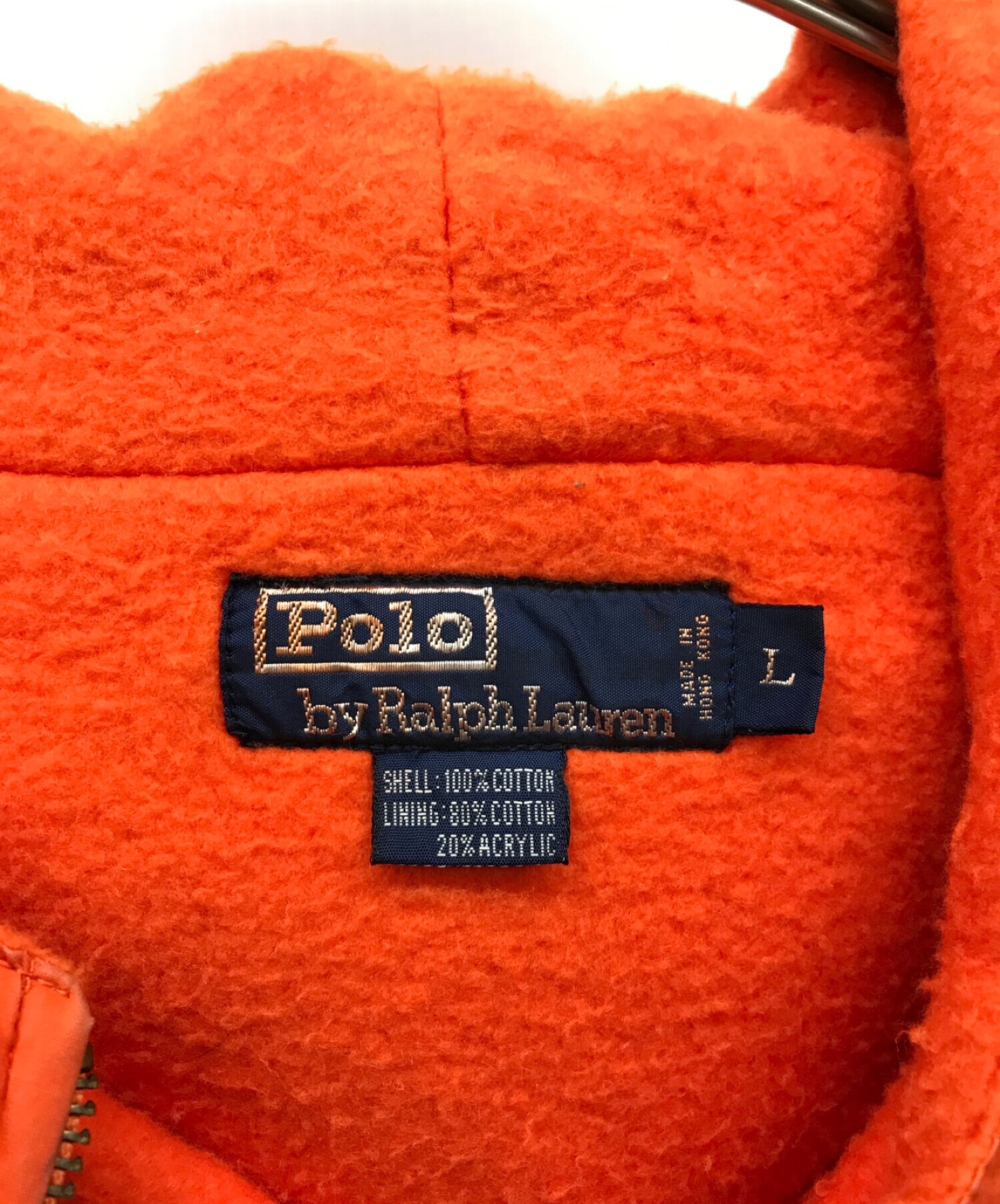 POLO RALPH LAUREN (ポロ・ラルフローレン) ツートンハーフジップパーカー オレンジ サイズ:Ｌ