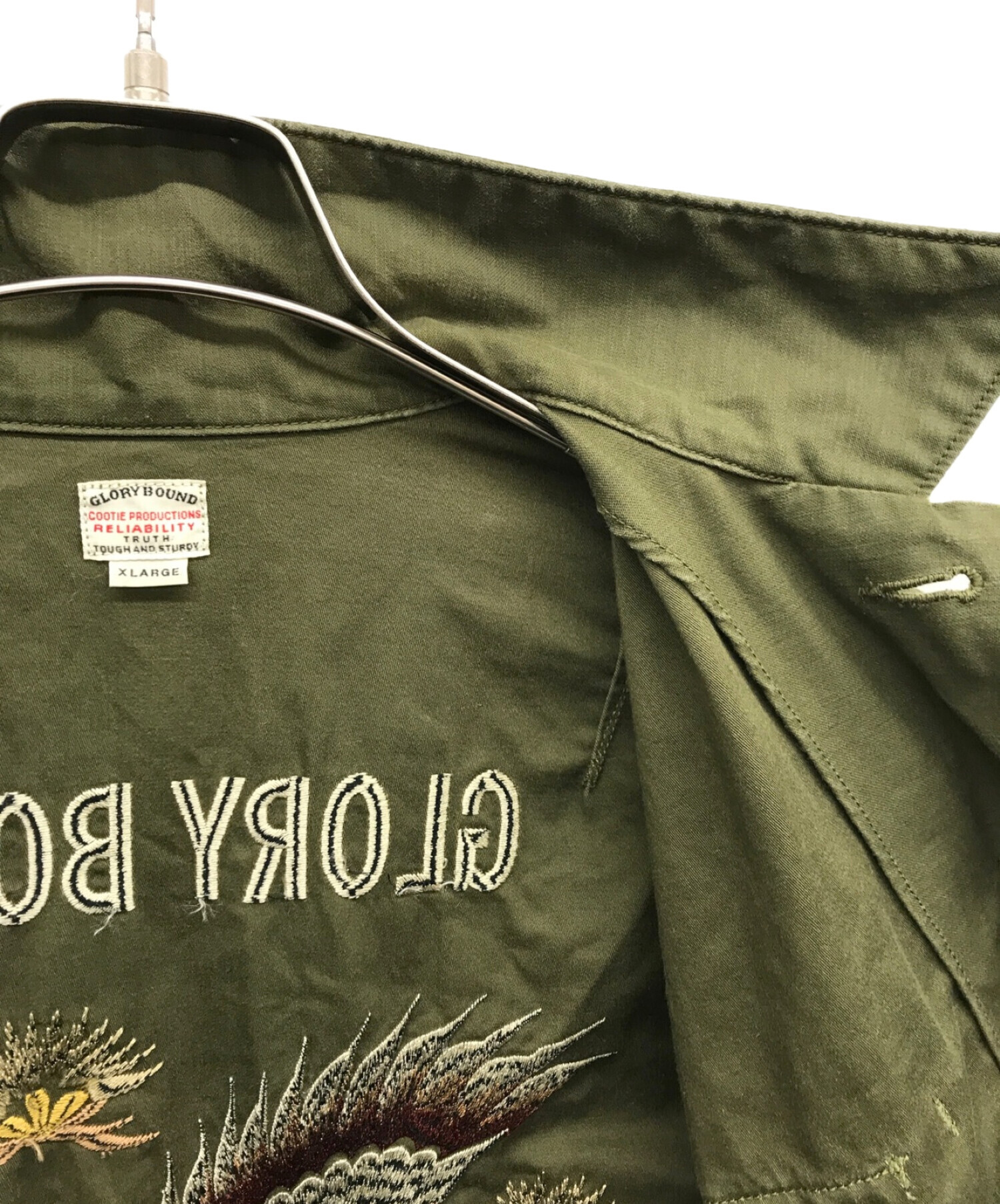 COOTIE (クーティー) 刺繍シャツジャケット オリーブ サイズ:XL