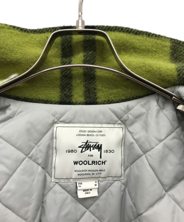 stussy (ステューシー) WOOLRICH (ウールリッチ) コラボプレイドウールシャツジャケット グリーン サイズ:USA S