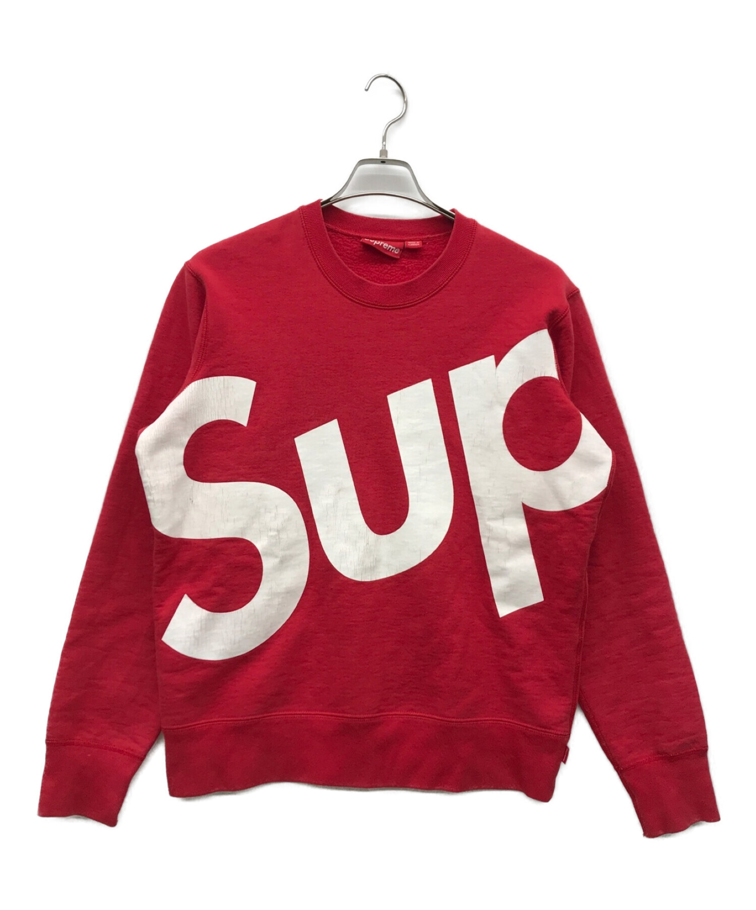 SUPREME (シュプリーム) Sup Big Logo Crewneck レッド サイズ:Small