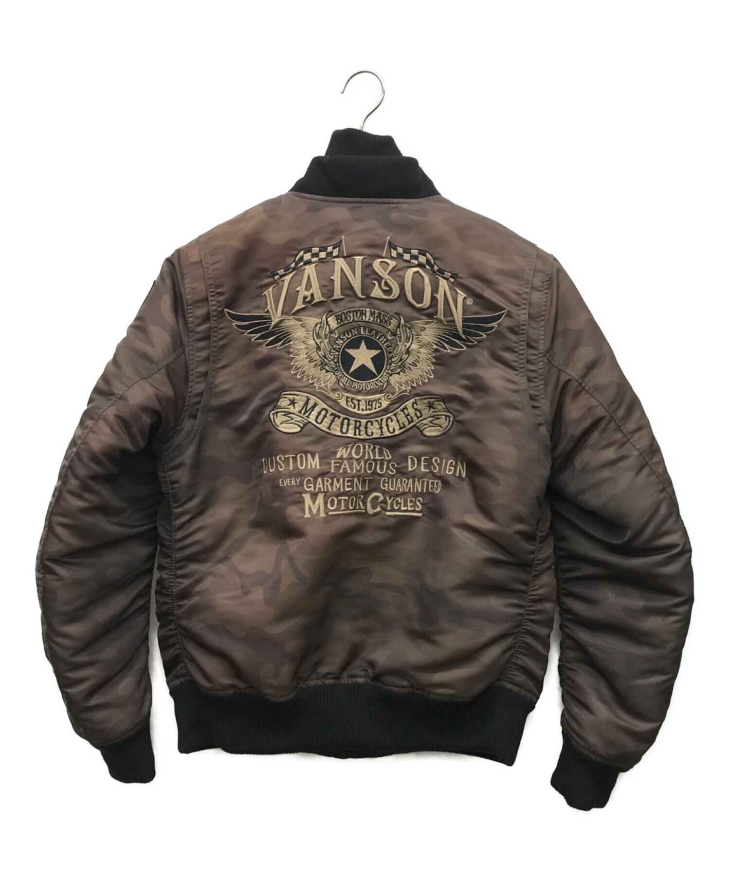 値下げ】 VANSON バンソン ジャケット カモ迷彩 MA-1迷彩中綿